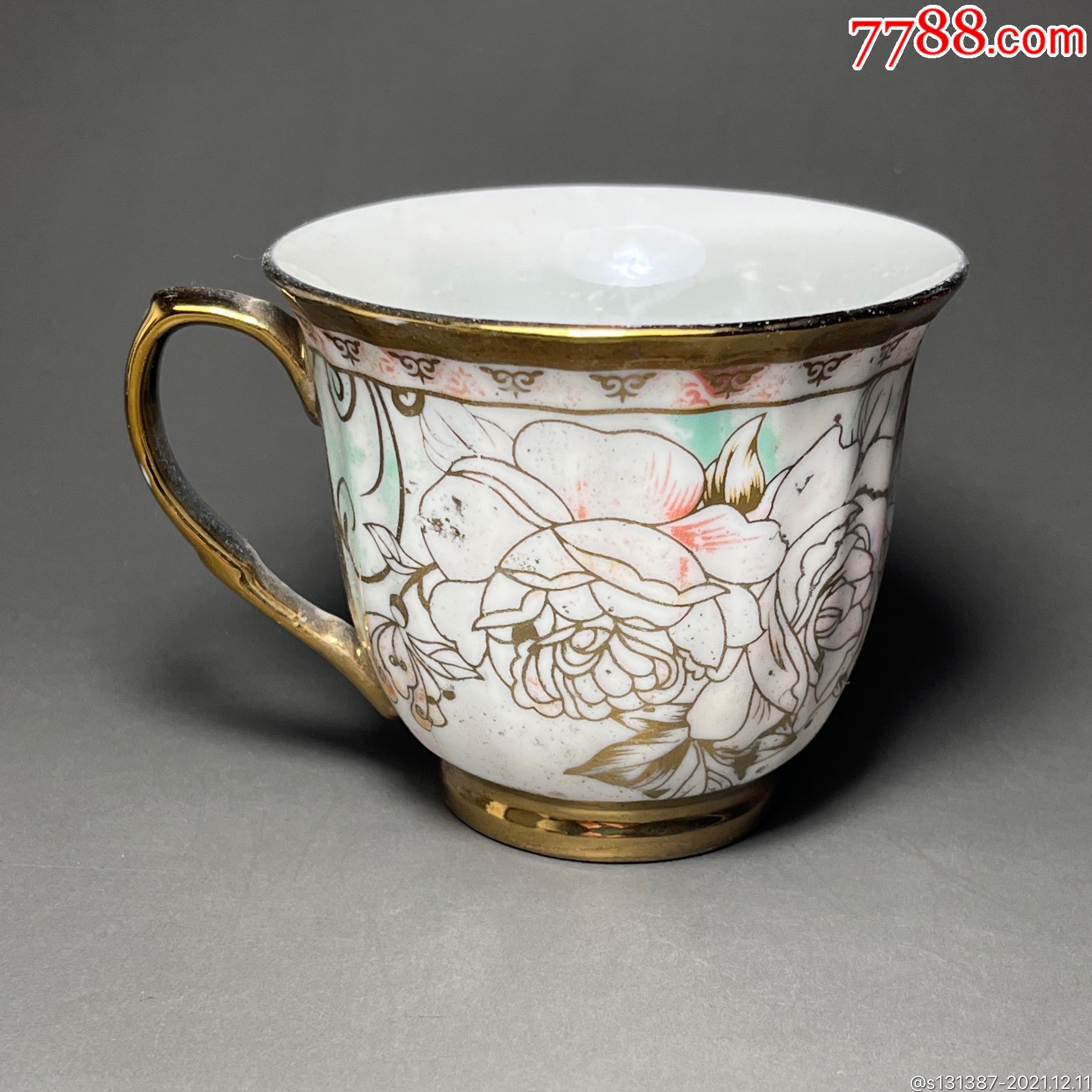 五十年代出口欧洲的白瓷描金彩绘咖啡杯_彩绘瓷/彩瓷_第2张_7788瓷 