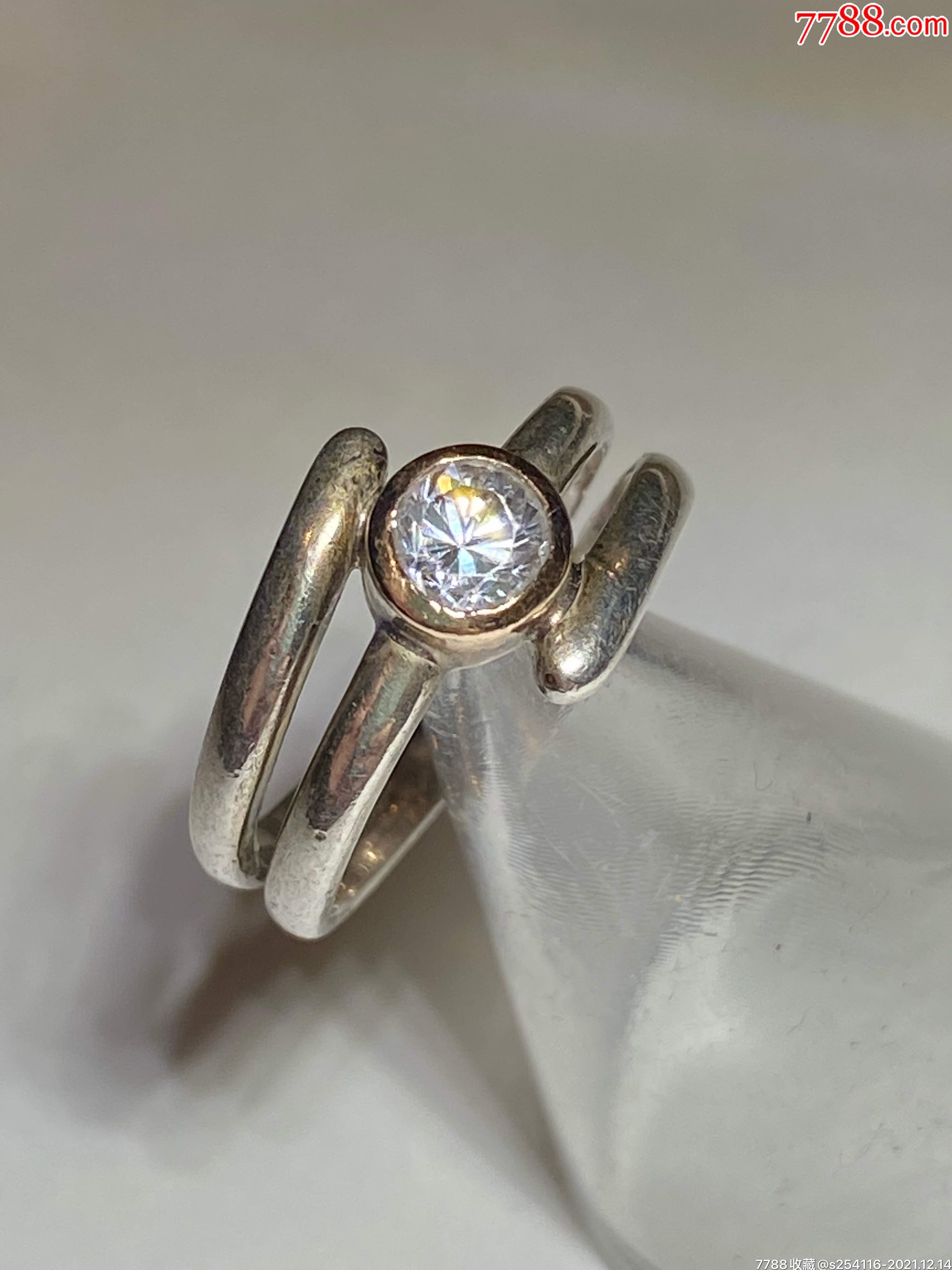 日本scarale戒指k10金和银925双色戒指镶钻10号重288克戒面宽10