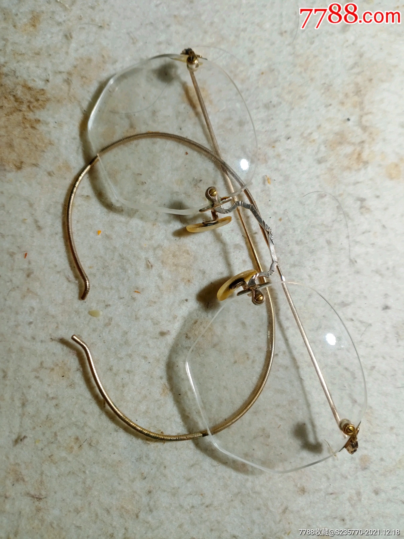 相当民国时期金丝眼镜一只细节如图完美近视镜