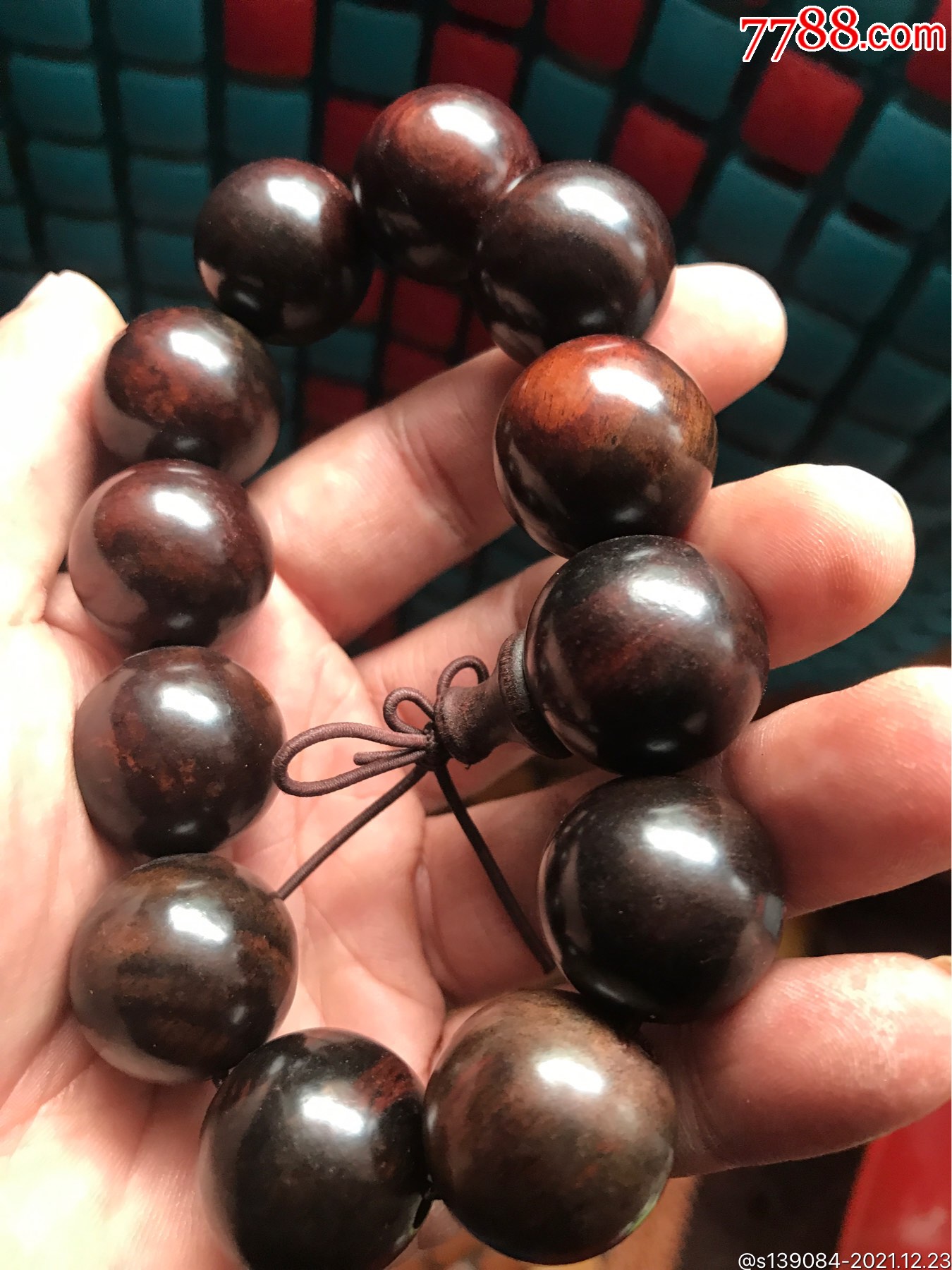 黄花梨老料油梨手串20珠包真