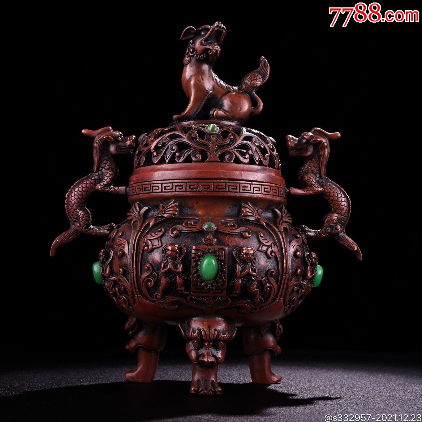 纯铜全铜熏香炉珍藏纯铜