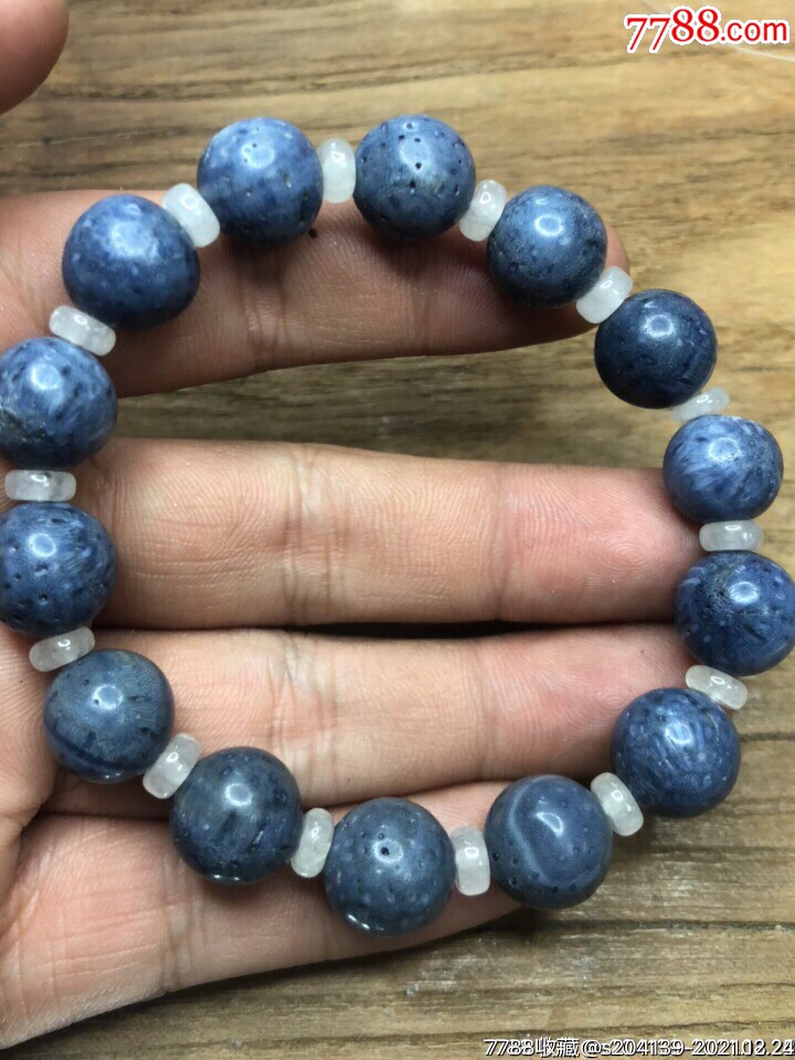天然蓝色珊瑚手串_价格87元_第1张