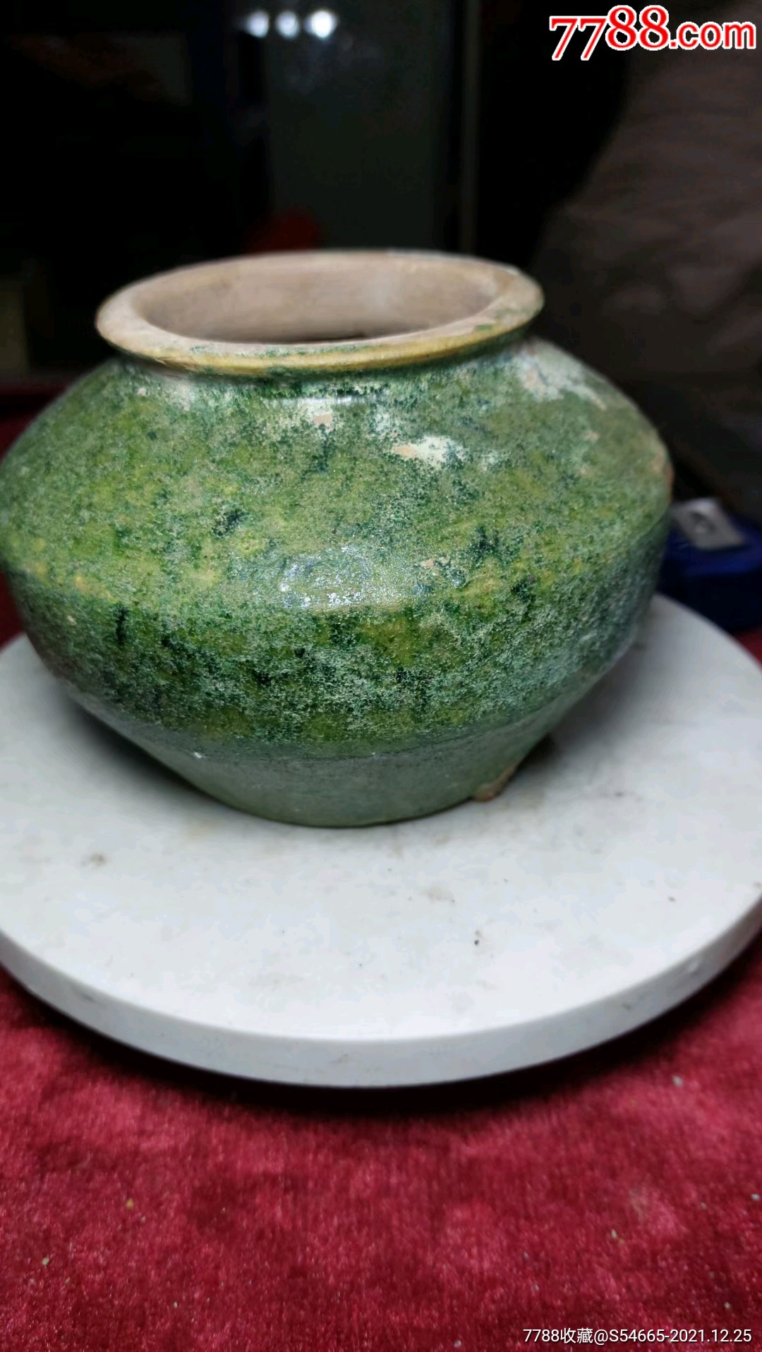 保真拍品:汉陶红陶绿釉精美狗头罐摆件_价格100元【南宁杂货铺】_第1