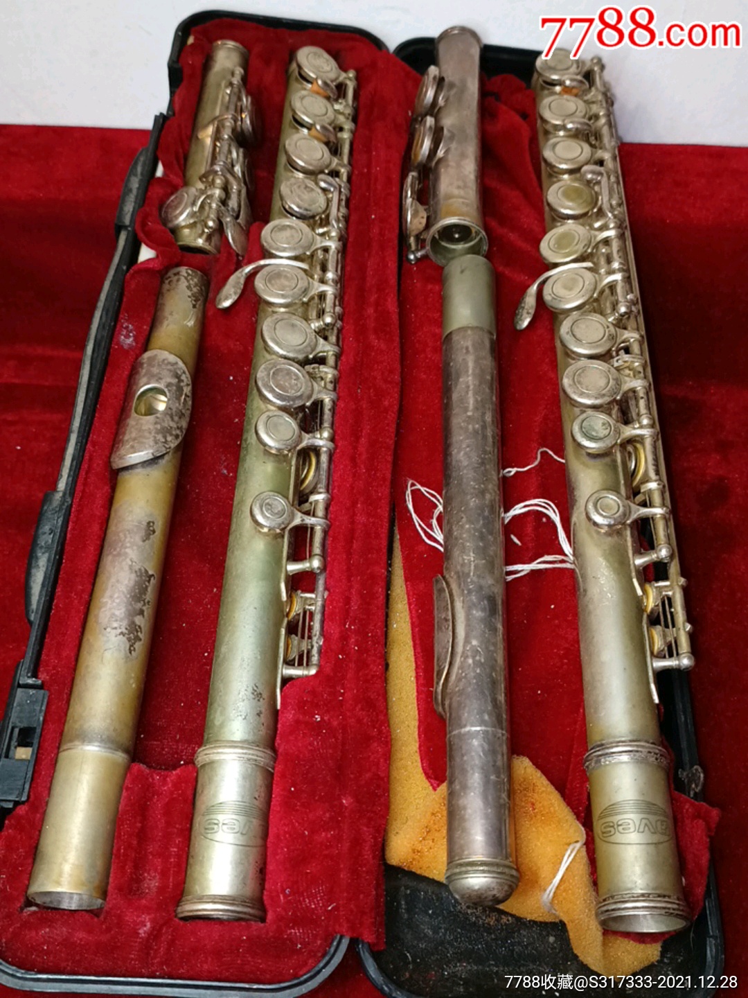 中古西洋乐器长笛一盒两套
