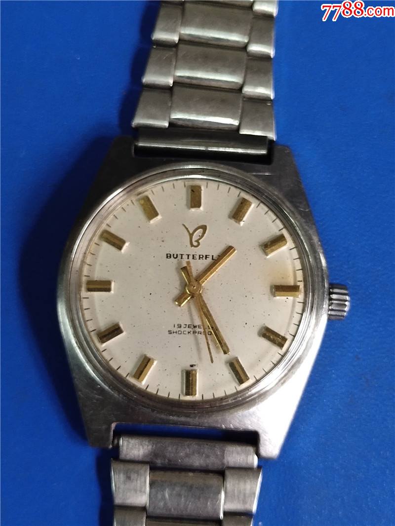 金刻度蝴蝶牌男机械表_手表/腕表_东收西藏阁【7788收藏__收藏热线】