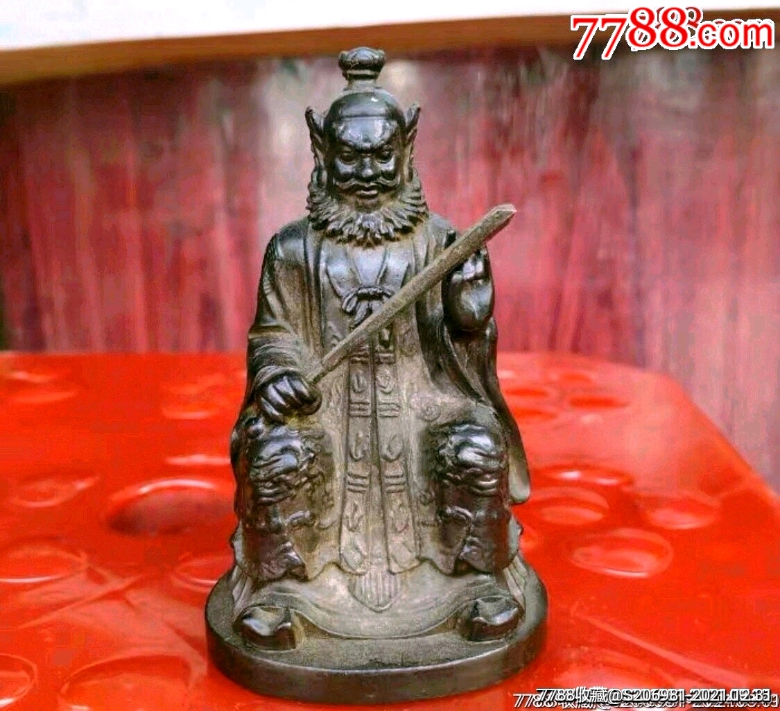 紫铜捉鬼降妖除魔天师钟馗铜像