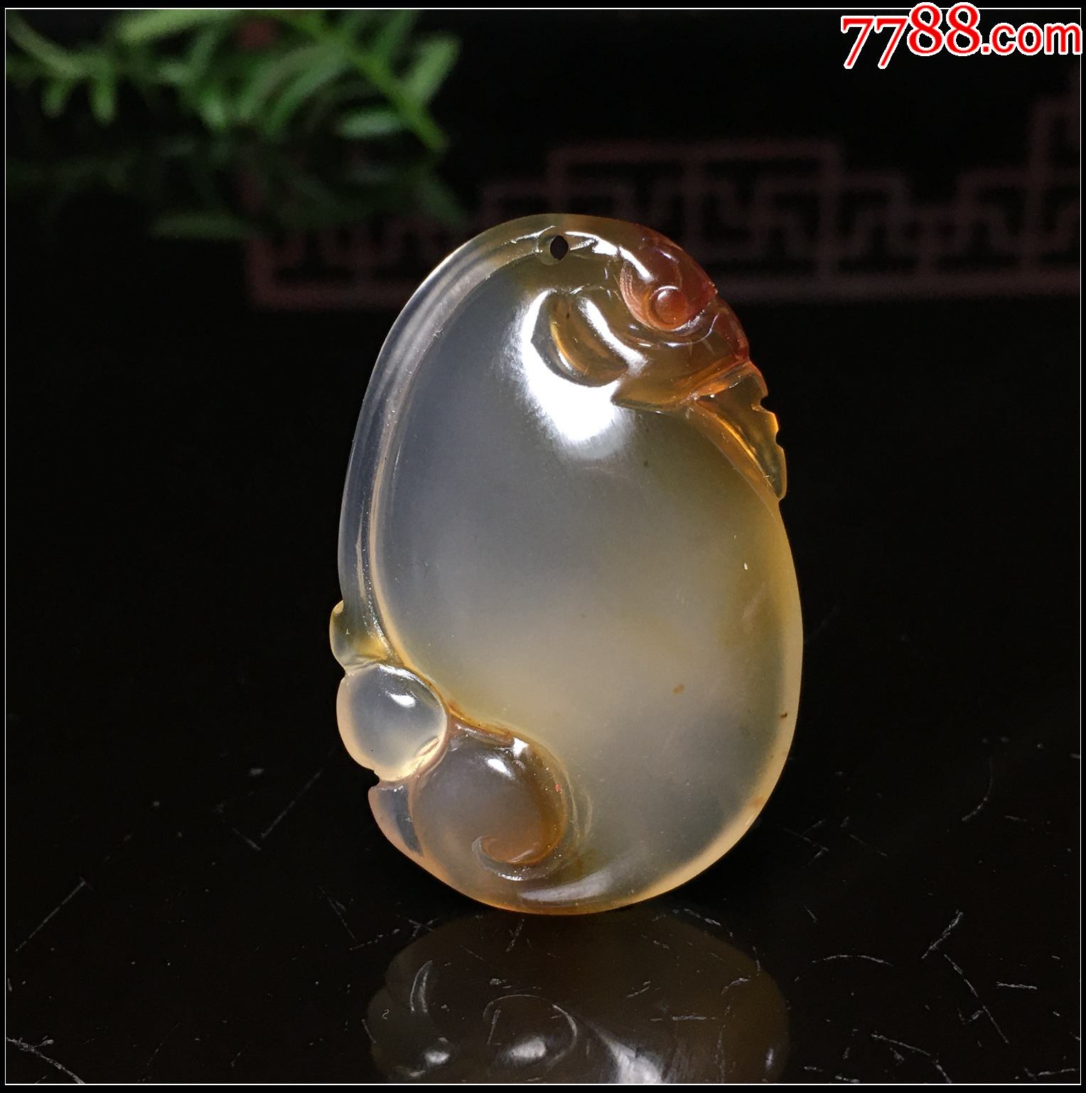 冰彩玉髓吉祥吊坠