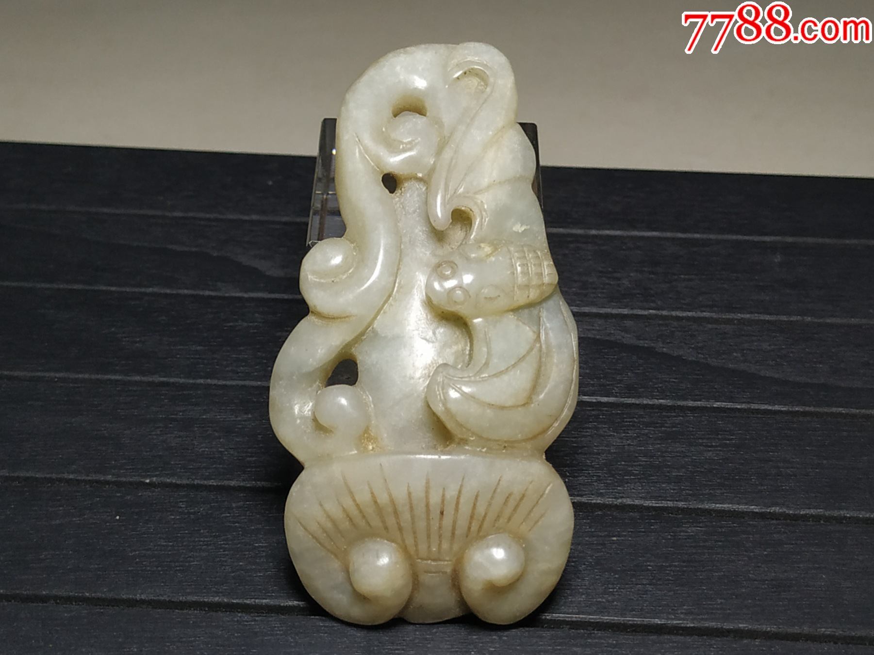 老和田白玉福寿如意