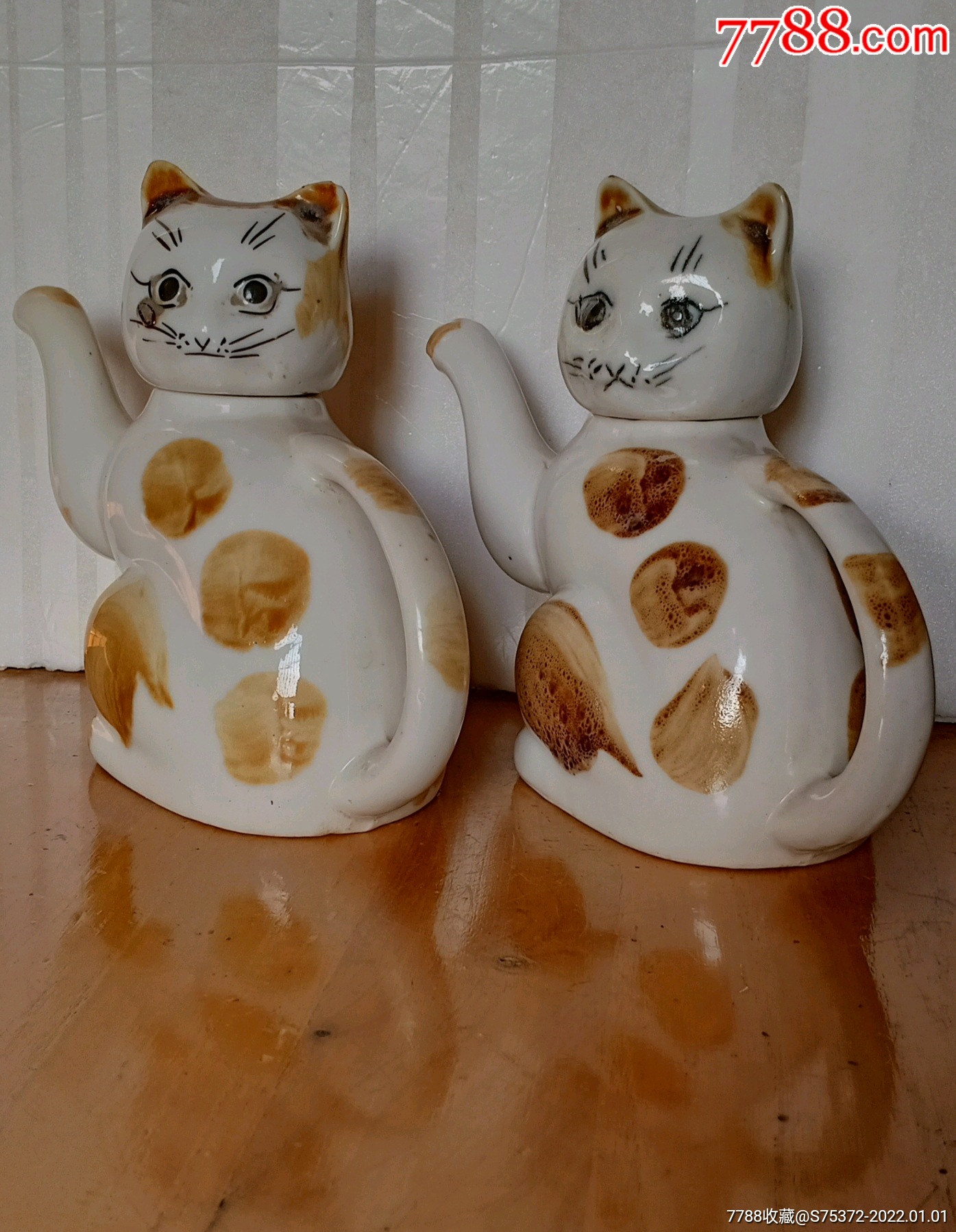 漂亮猫壶摆件一对_价格168元_第1张