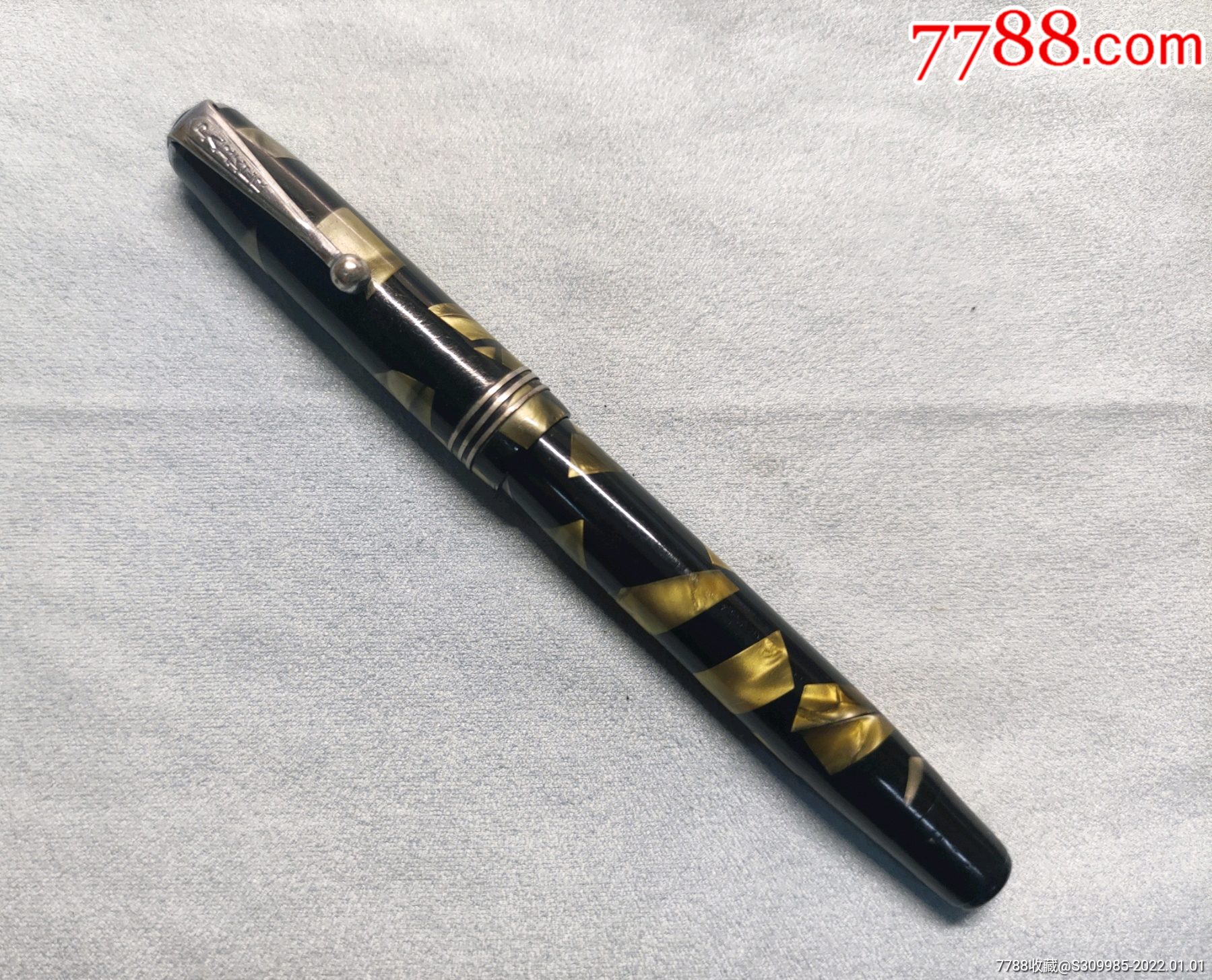 派克花杆赛璐珞金笔挑战者系列豪华款-钢笔-7788收藏