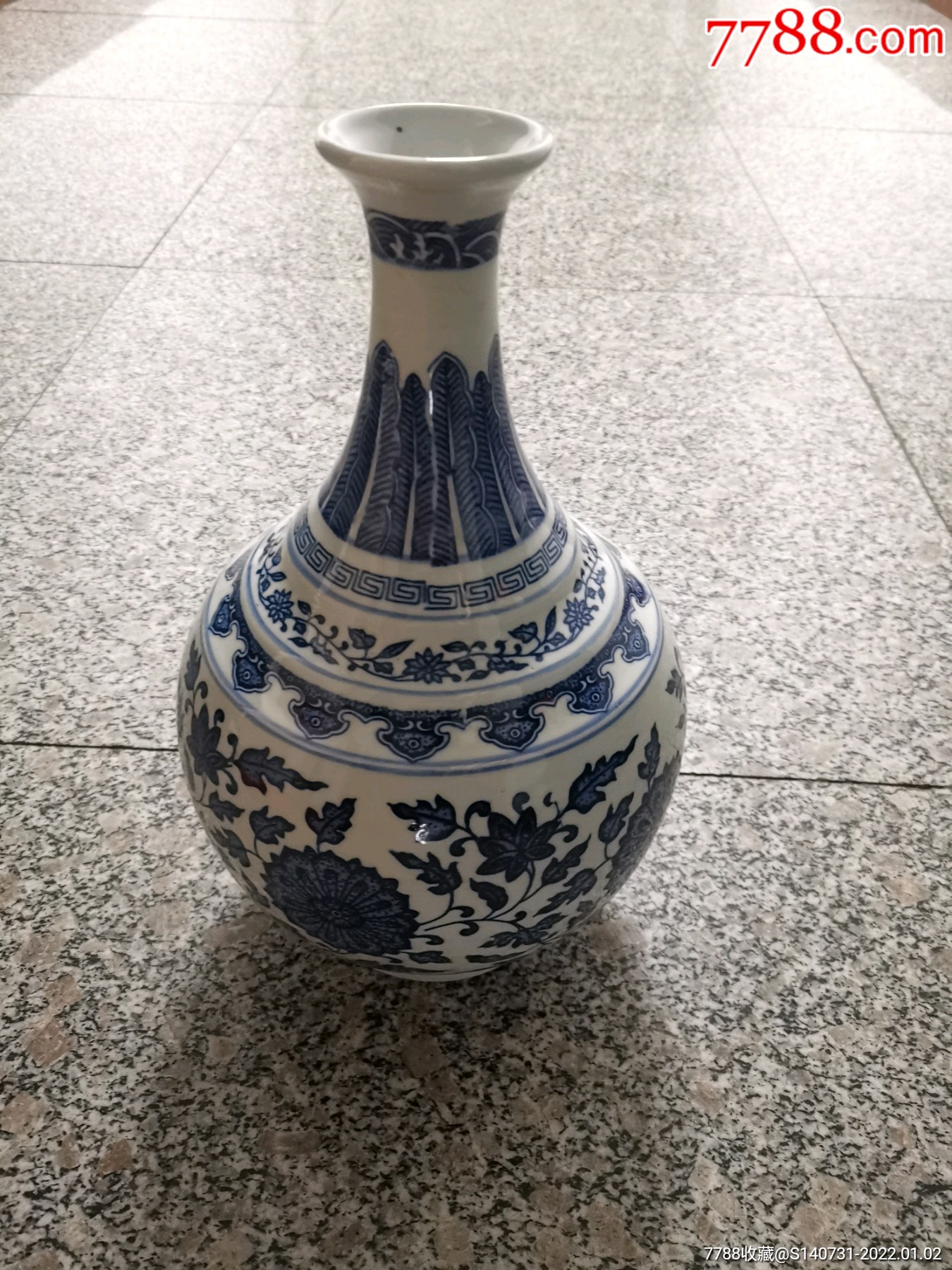 景德镇制青花花瓶八十年代厂货老瓷器