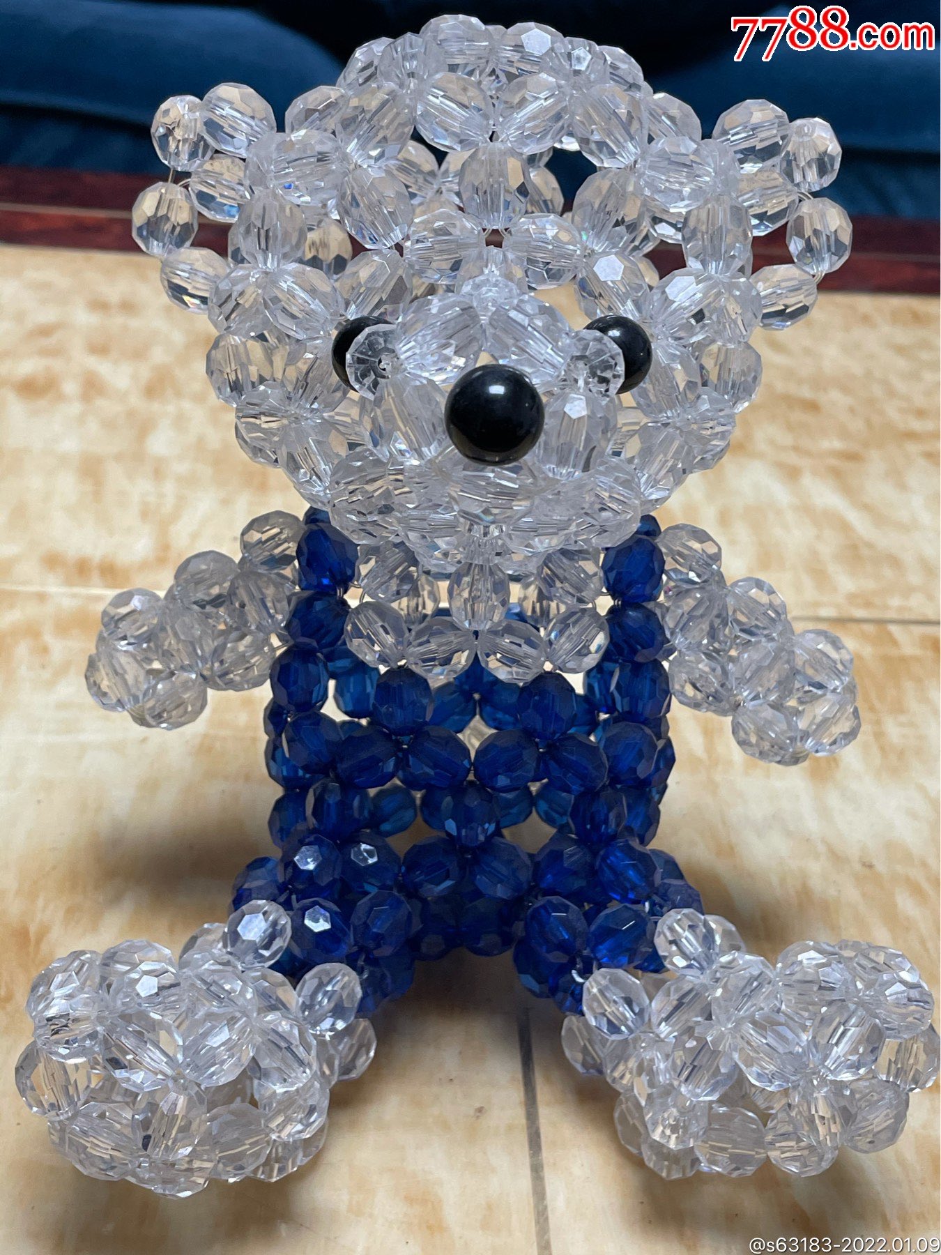 老的纯手工珠串大熊非常精致