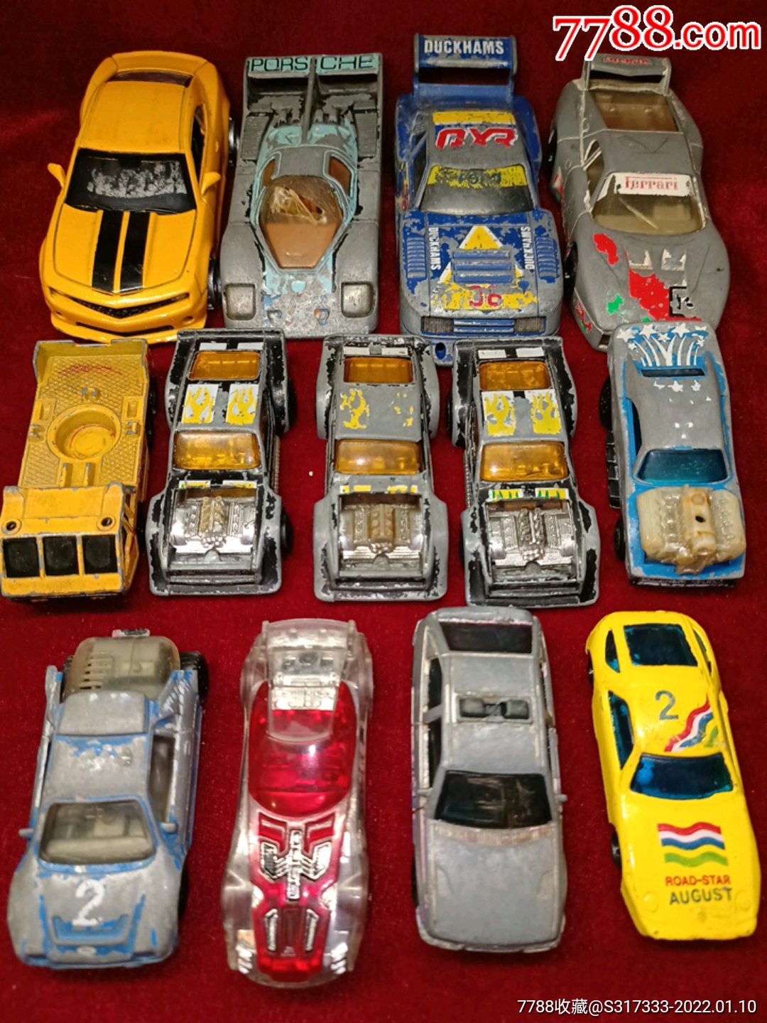 老玩具早期火柴盒合金车模一组13辆