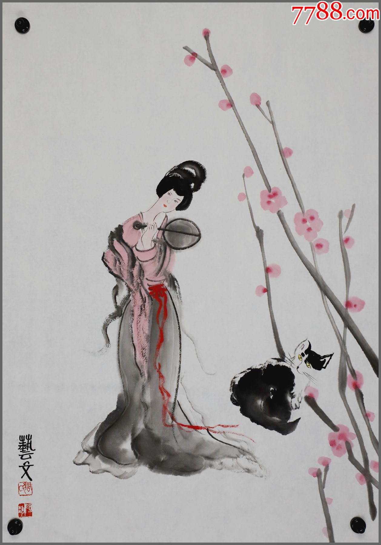 滚动鼠标滚轴,图片即可轻松放大,缩小更多"人物国画原作"商品>>>>￥1