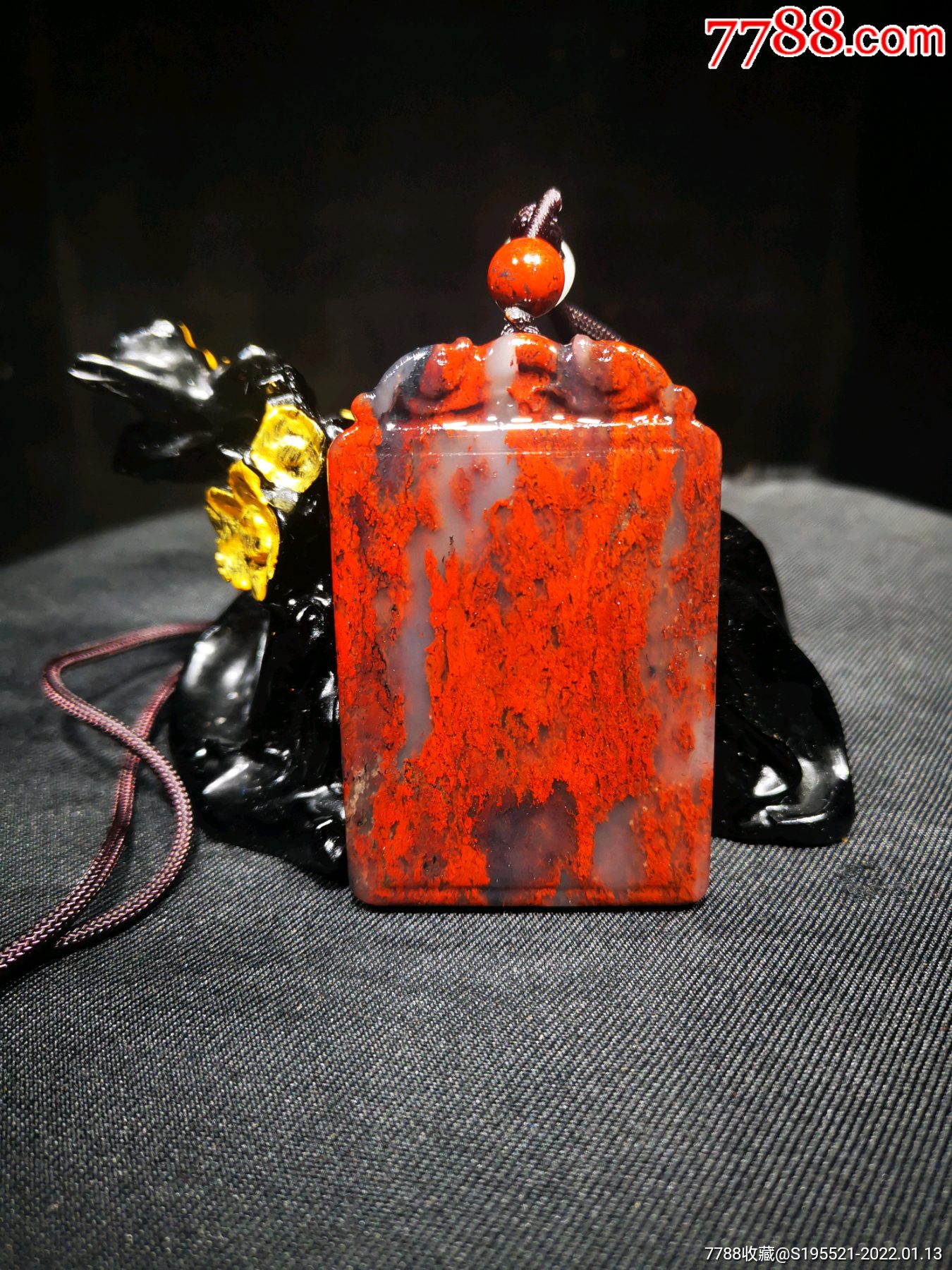 鸡血石无事牌挂件_价格399元_第1张