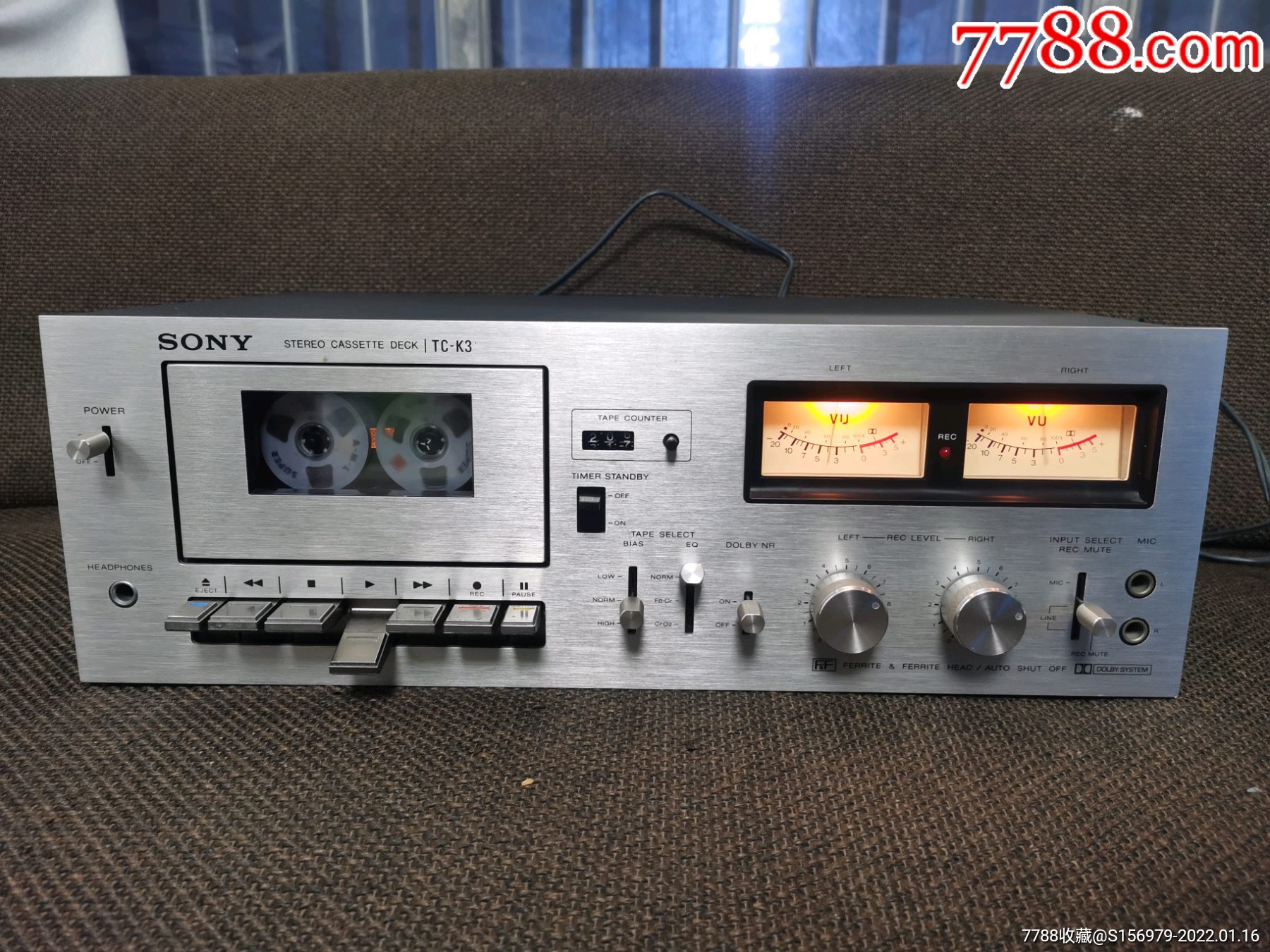 索尼黑金刚永不磨损双磁头卡座tck3