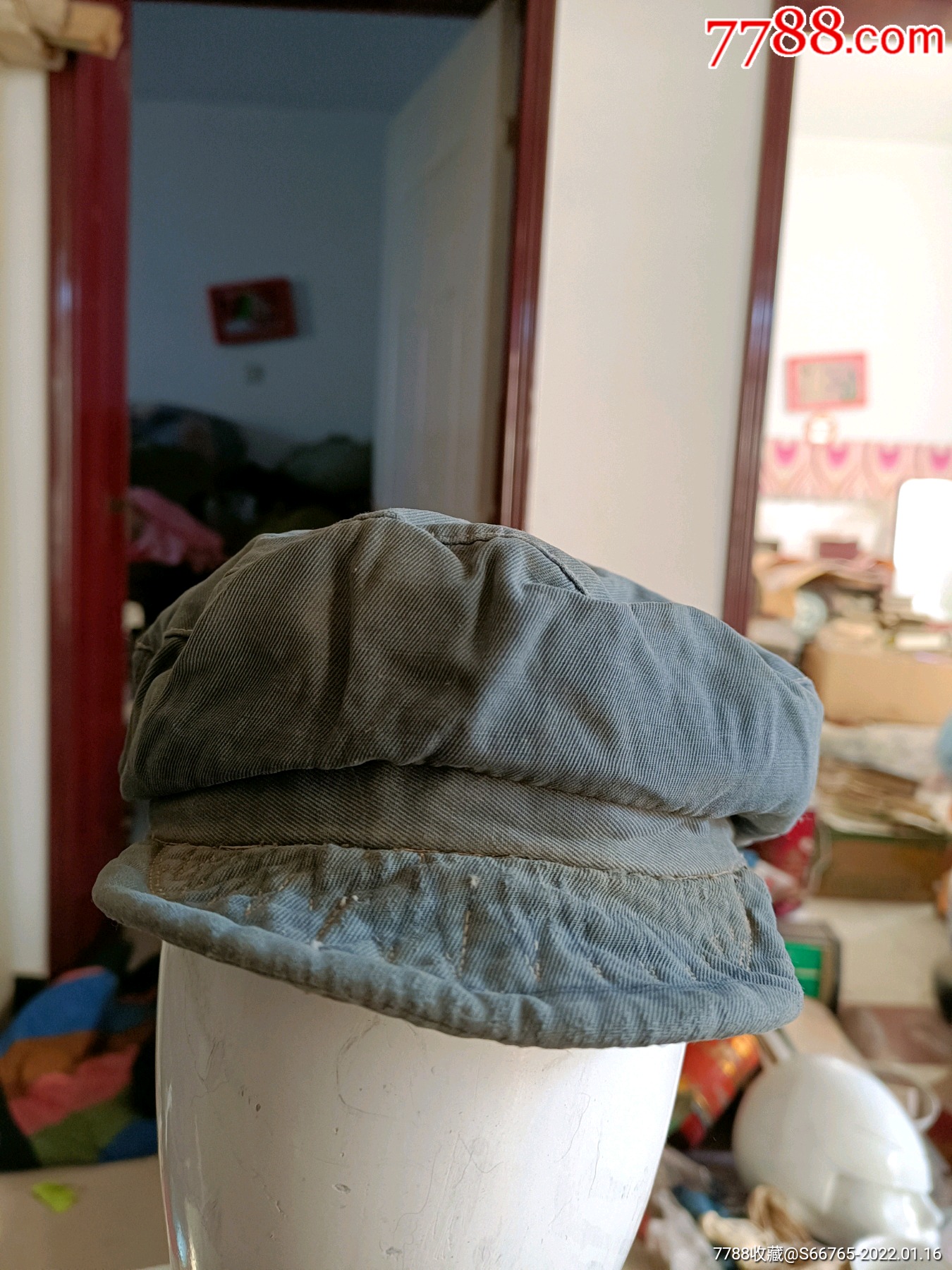 怀旧老式落色灰布老农帽_帽子_燕的古玩店【7788收藏__收藏热线】