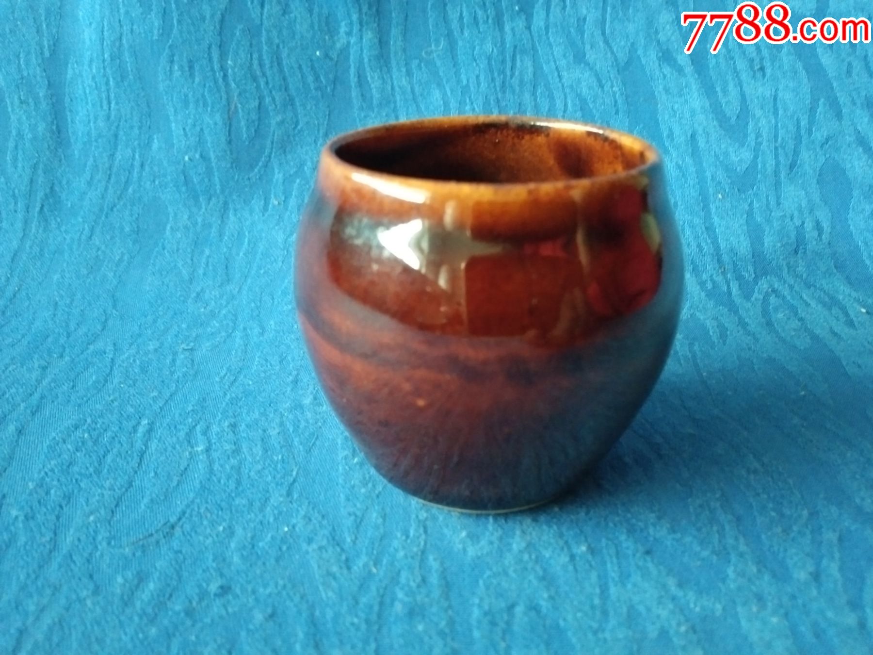 民国磁州窑系酱釉中医拔火罐釉水鲜亮温润器型规整端庄小品大样老物件