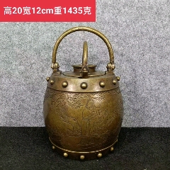 民国三年全铜温酒壶一套,保存完整,品相一流,成色如图_江山藏品【7788