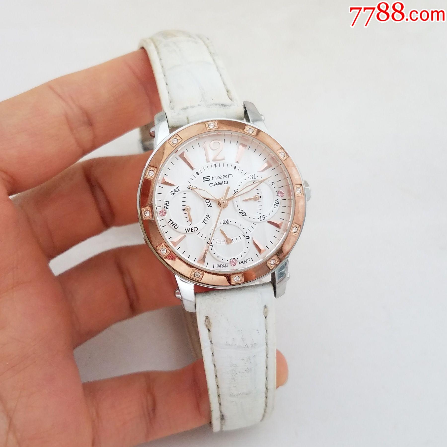 日本卡西欧电子女表走时正常日历好使