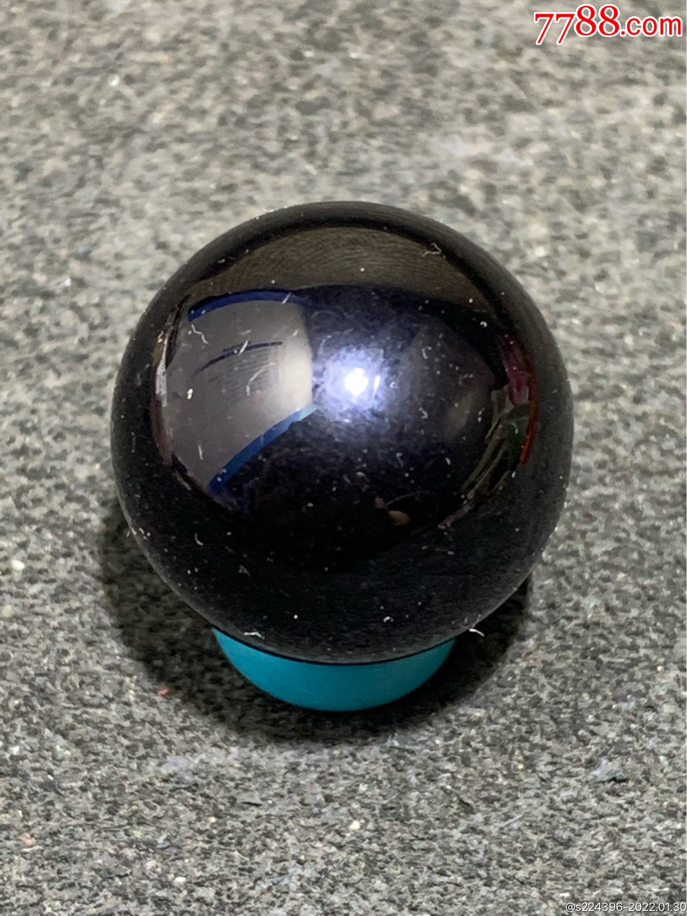 天然纯黑黑曜石20单珠一颗