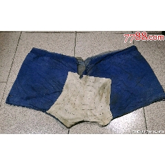 破损褪色补丁短裤裤衩裤头蓝布