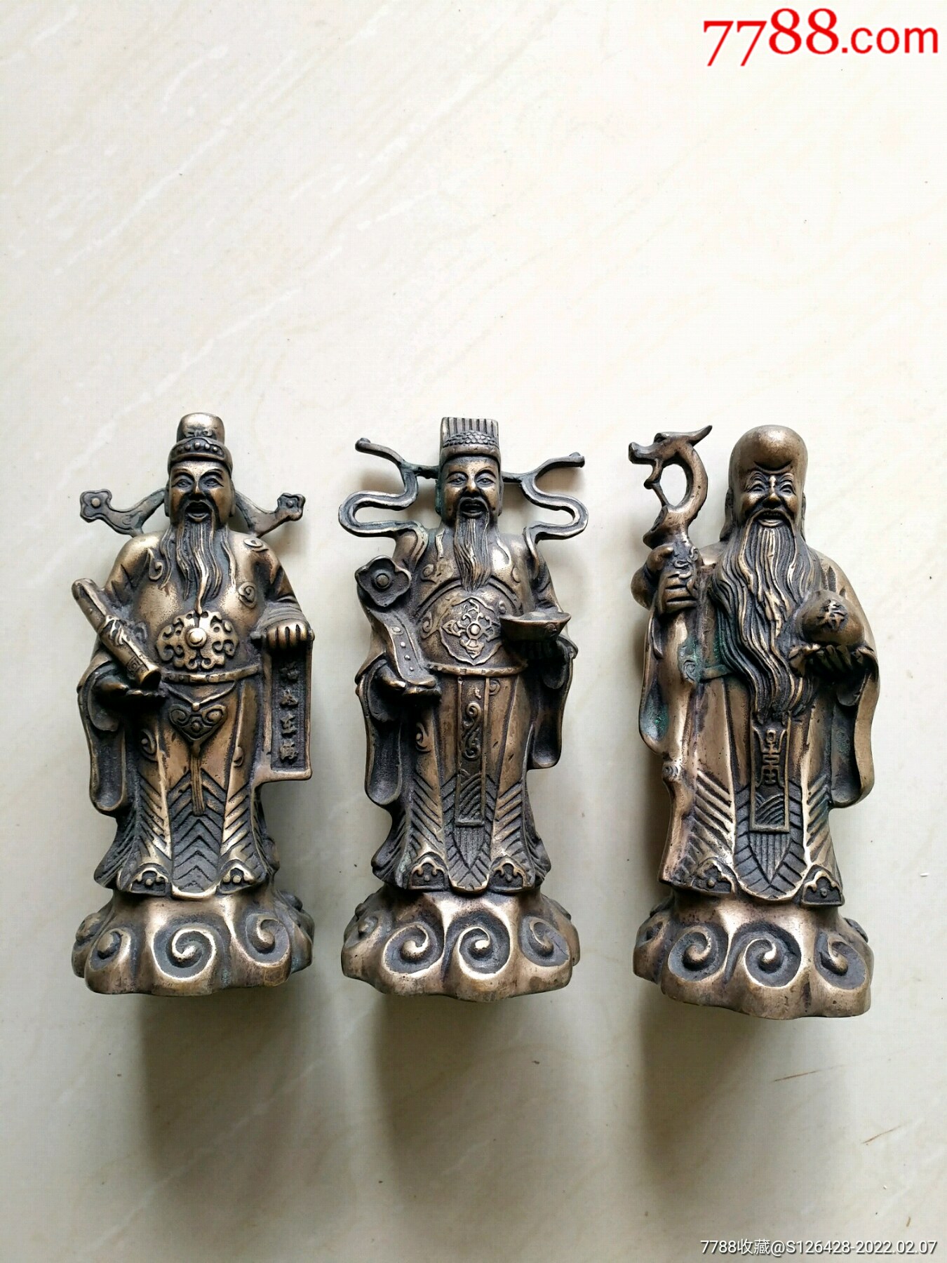 白铜福禄寿三星-价格:115元-au29147794-铜像/铜佛像 -加价-7788收藏