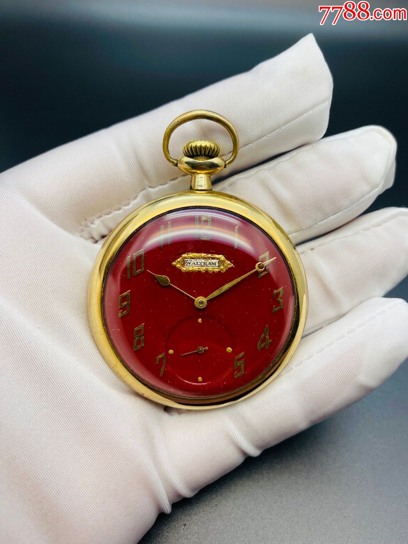 美国产雕花包金waltham华生古董老怀表不走时摆尖完好