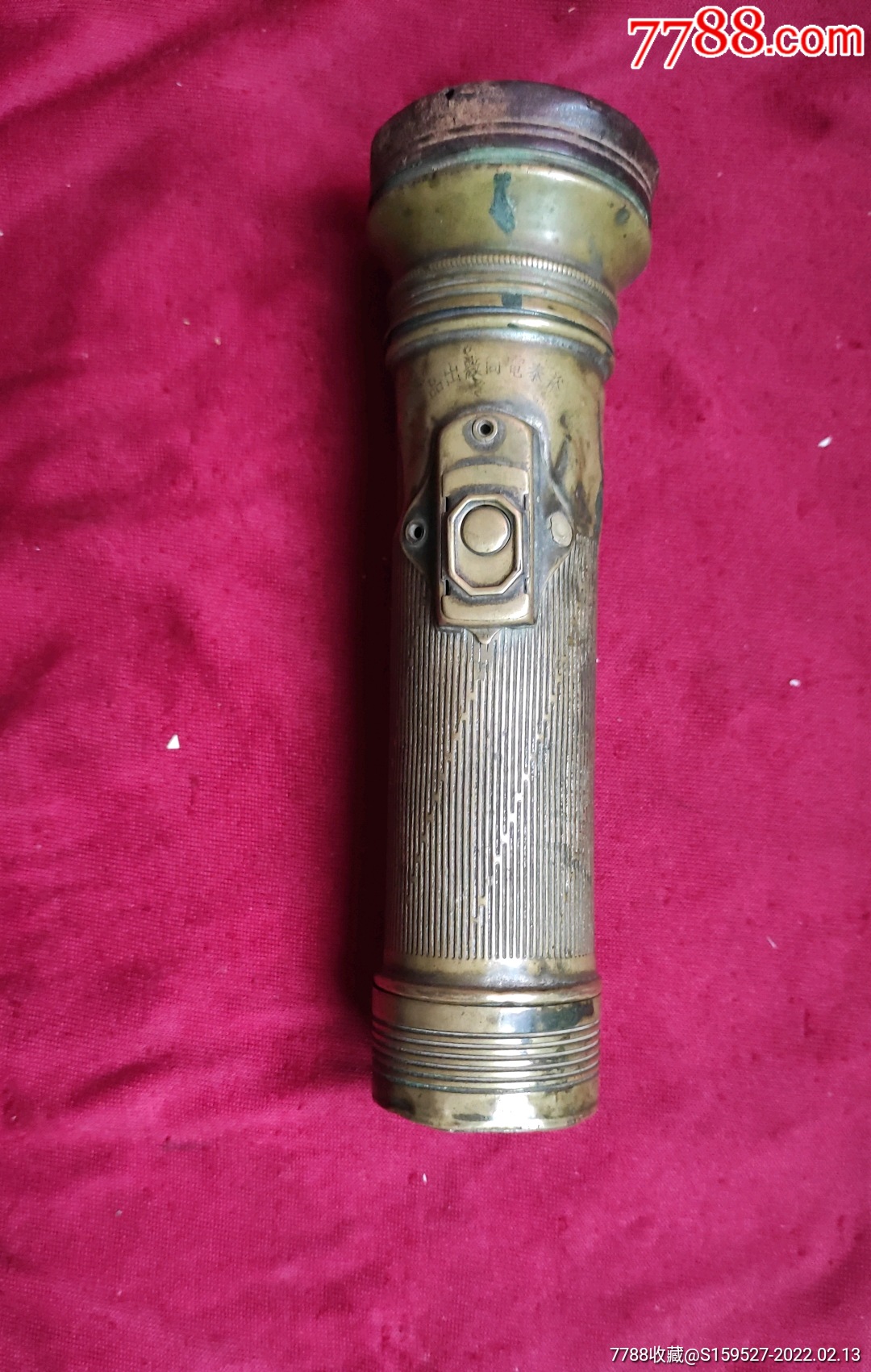 一个50年代的老黄铜手电筒品如图