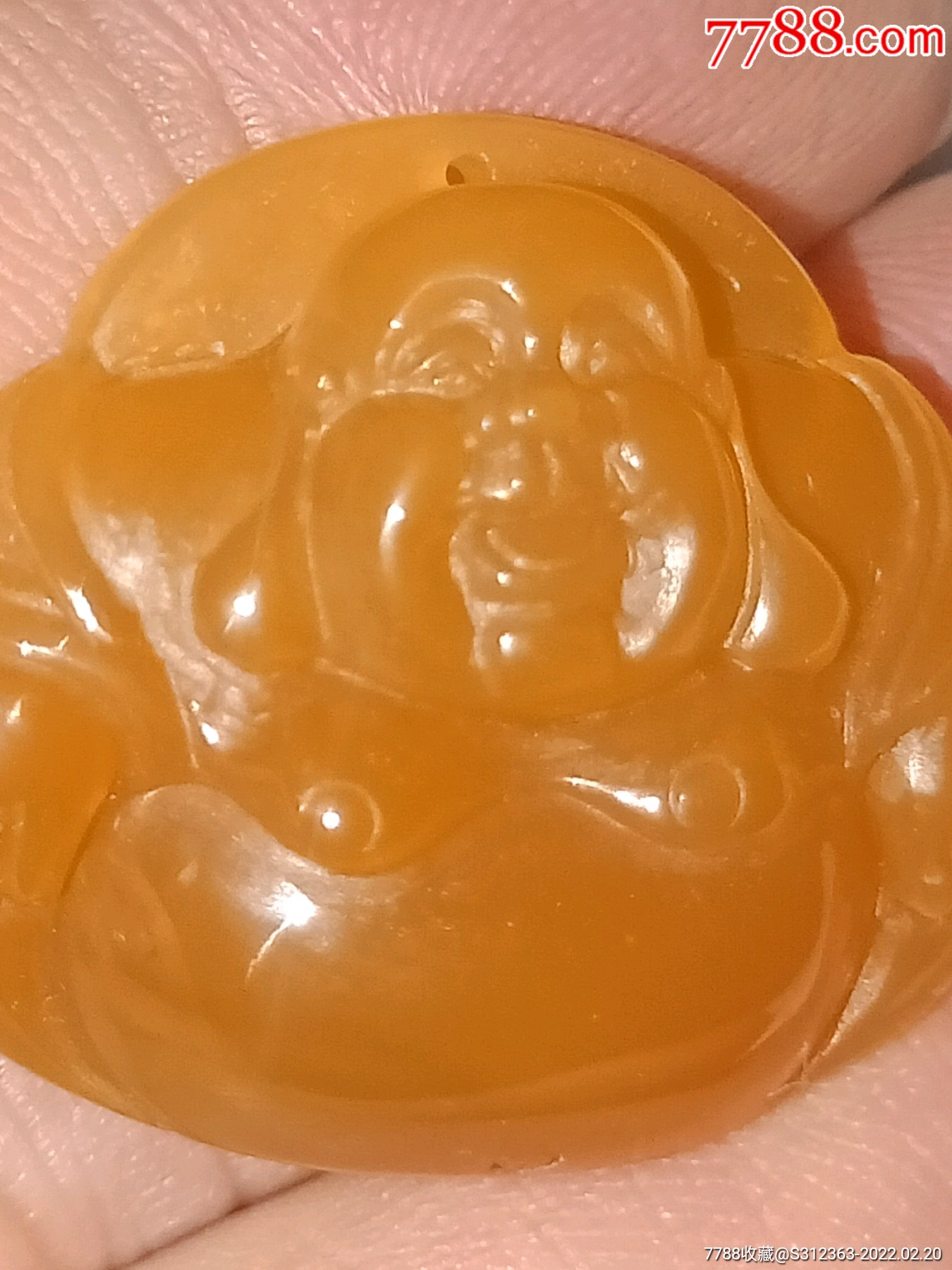 黄玛瑙弥勒佛吊坠