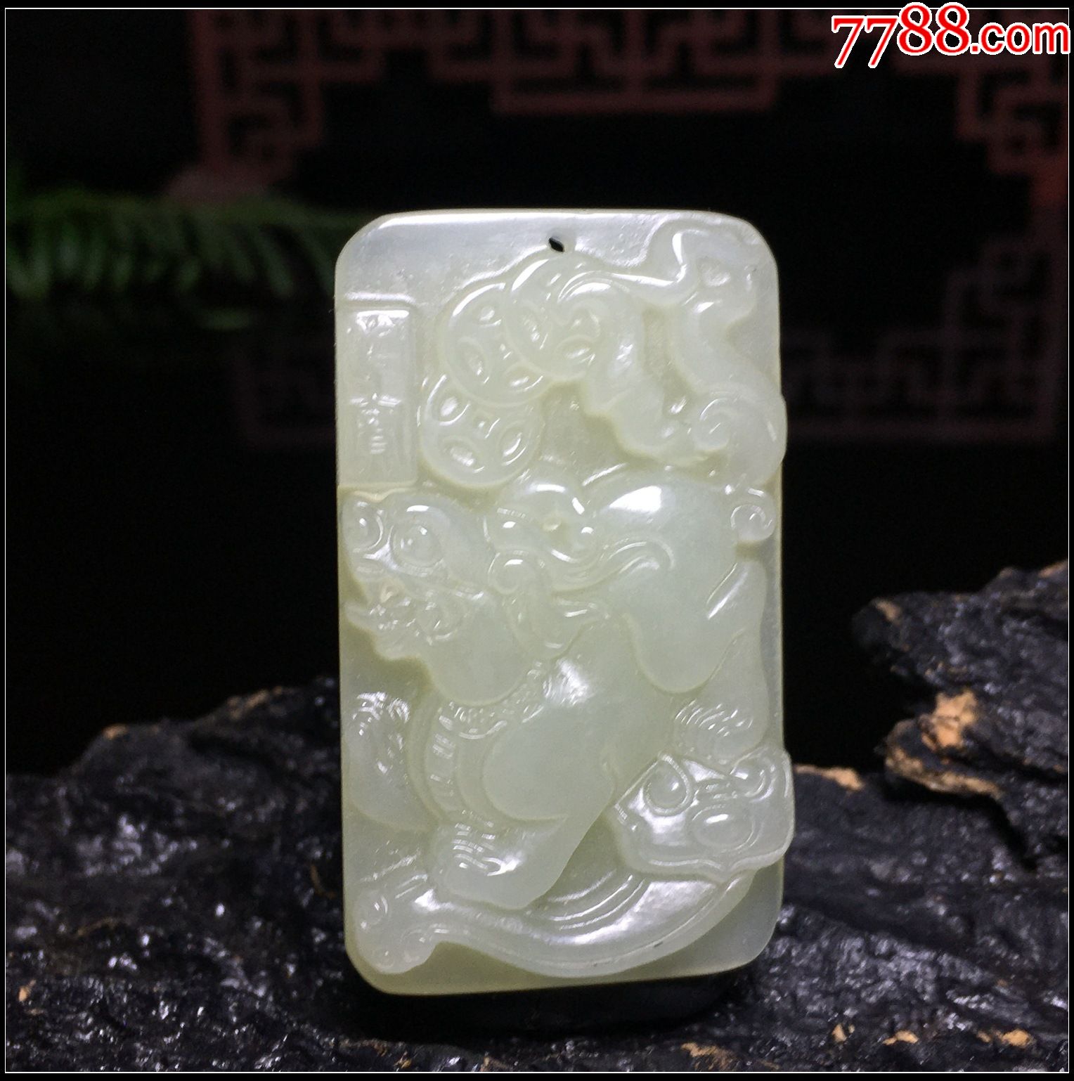 和田玉招财进宝双面工貔貅吊坠_价格288元_第1张