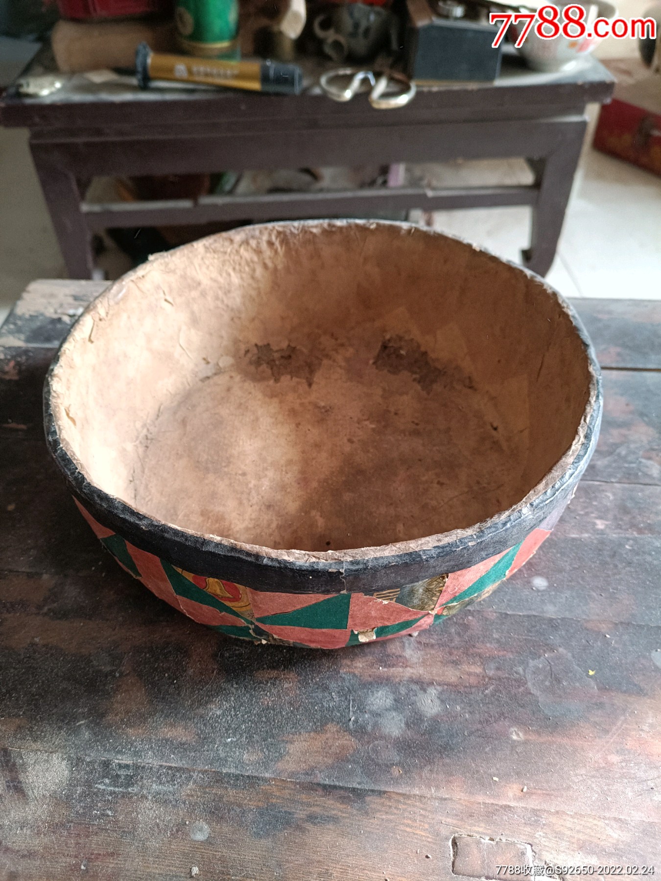 怀旧民俗山西手工圆形针线布篓