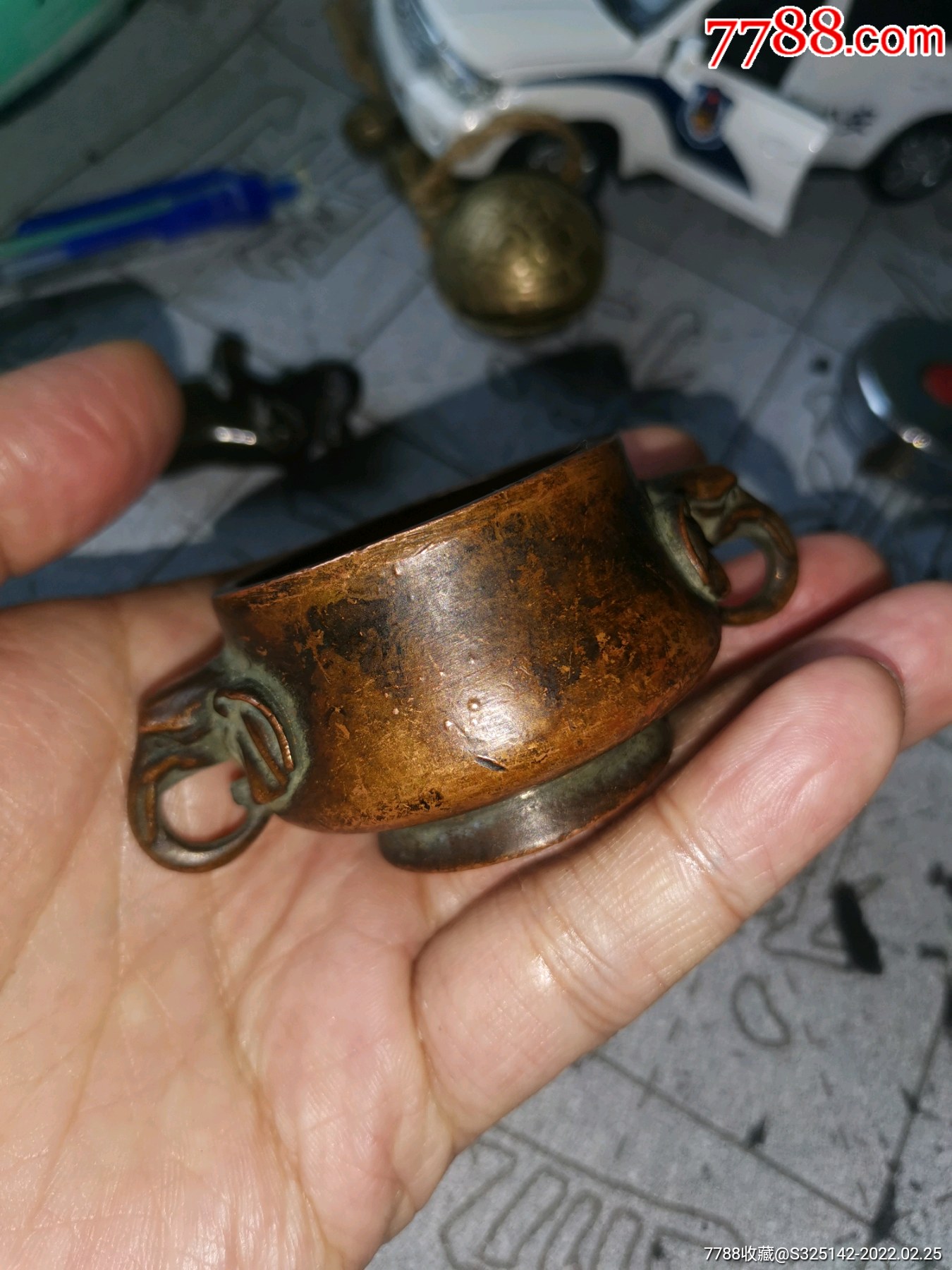 包浆漂亮皮壳老辣的文房铜香炉