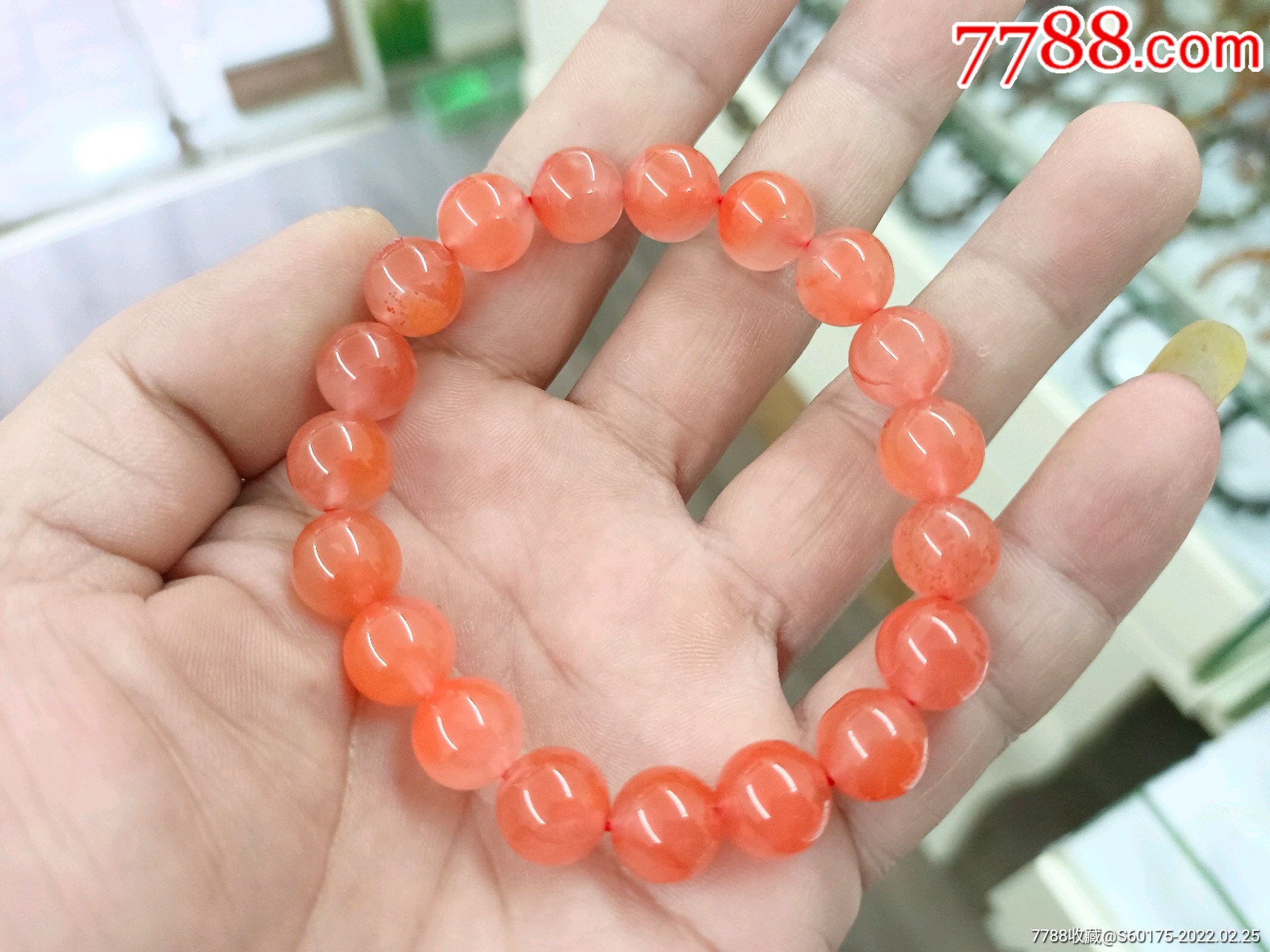 南红玛瑙樱桃红手链手串-价格:128元-au29321369-玛瑙/宝石手串 -加价