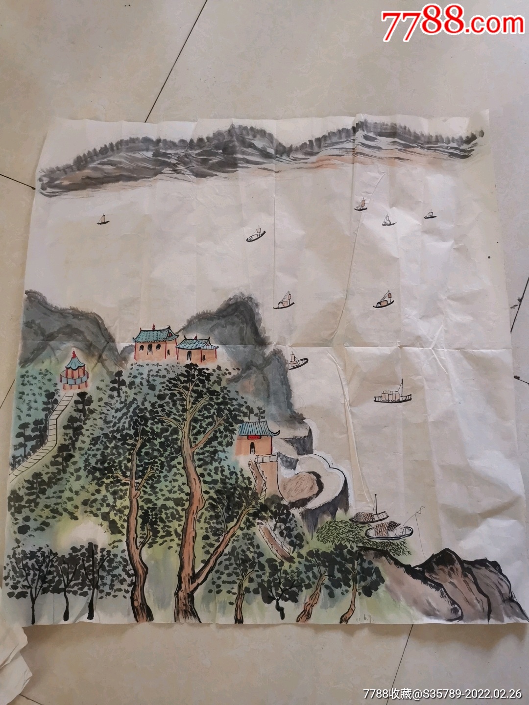 原稿(山水画)_水粉/水彩原画_收藏价格_鉴定交易_7788瓷器网