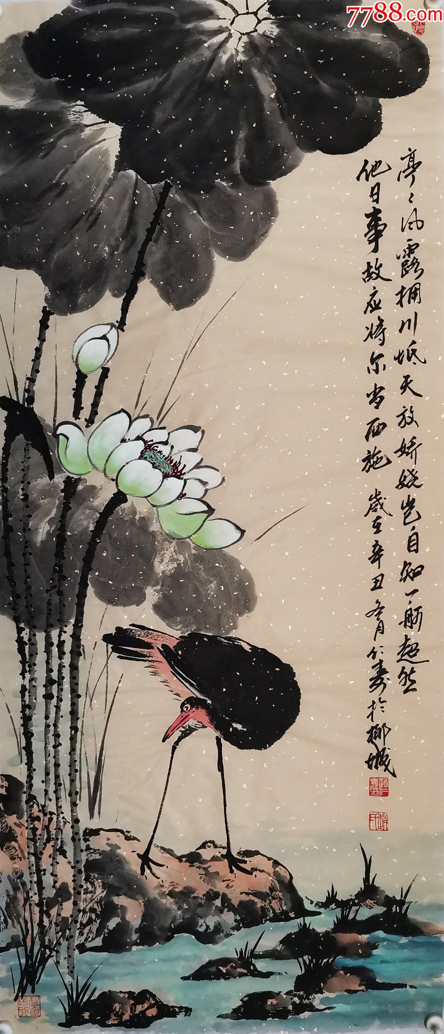 全网独家授权代理海南省美协会员知名画家赵仁寿作品亭亭风露