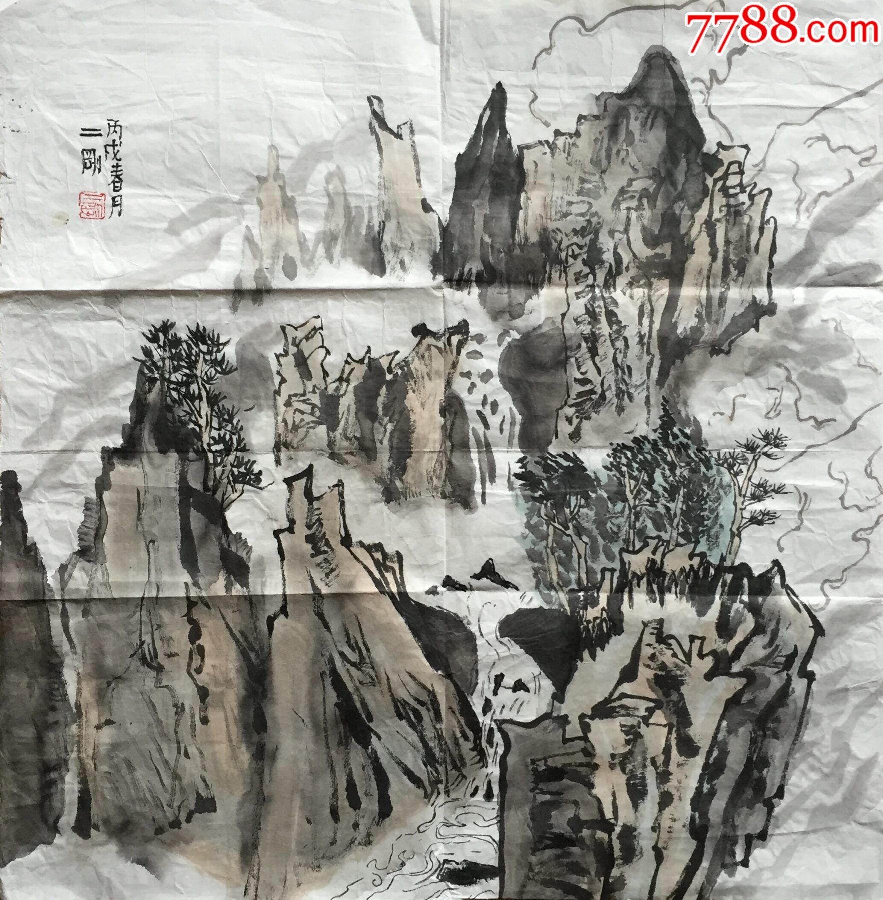 刘二刚68x68山水二