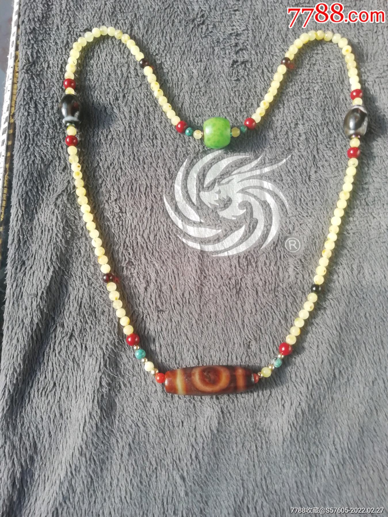 亏本放漏精品纯天然原矿蜜蜡配高油包浆羊肚石一眼万字老天珠项链