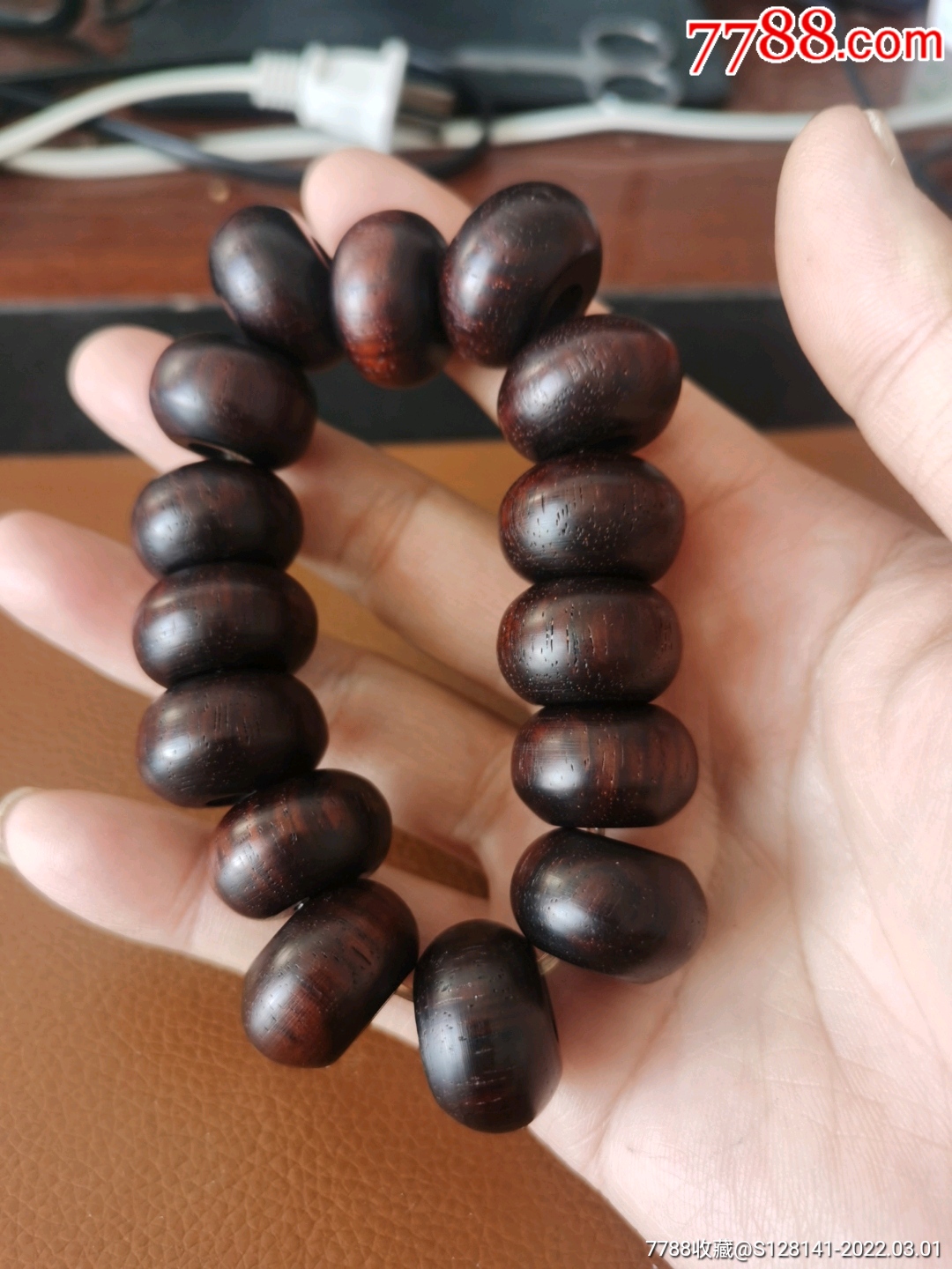 极美紫檀算盘珠子手串