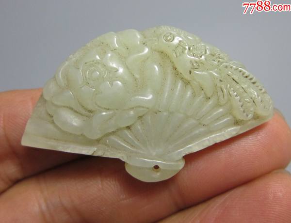 清代和田玉扇坠挂件