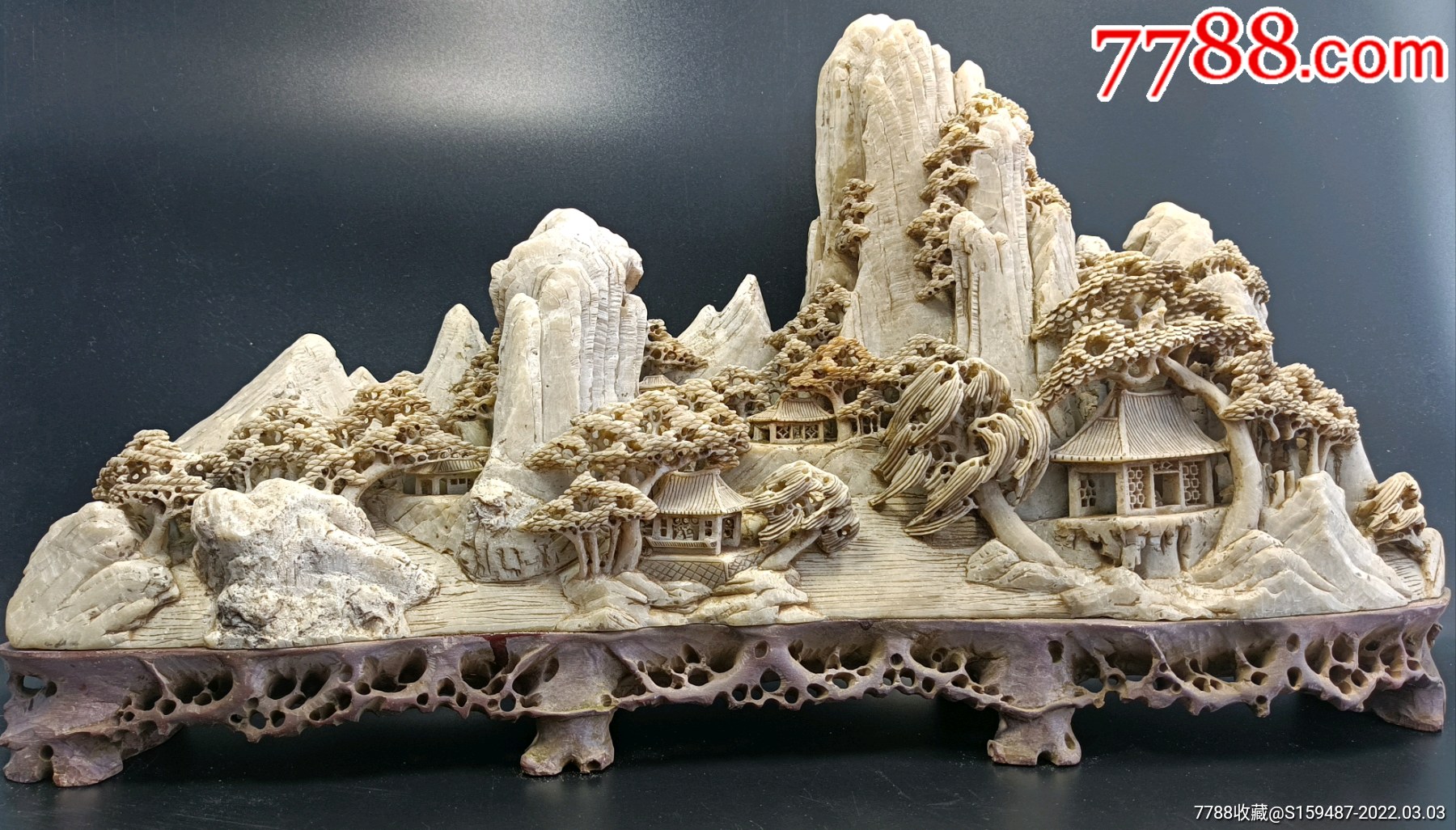 海外回流42厘米长大型寿山石山子