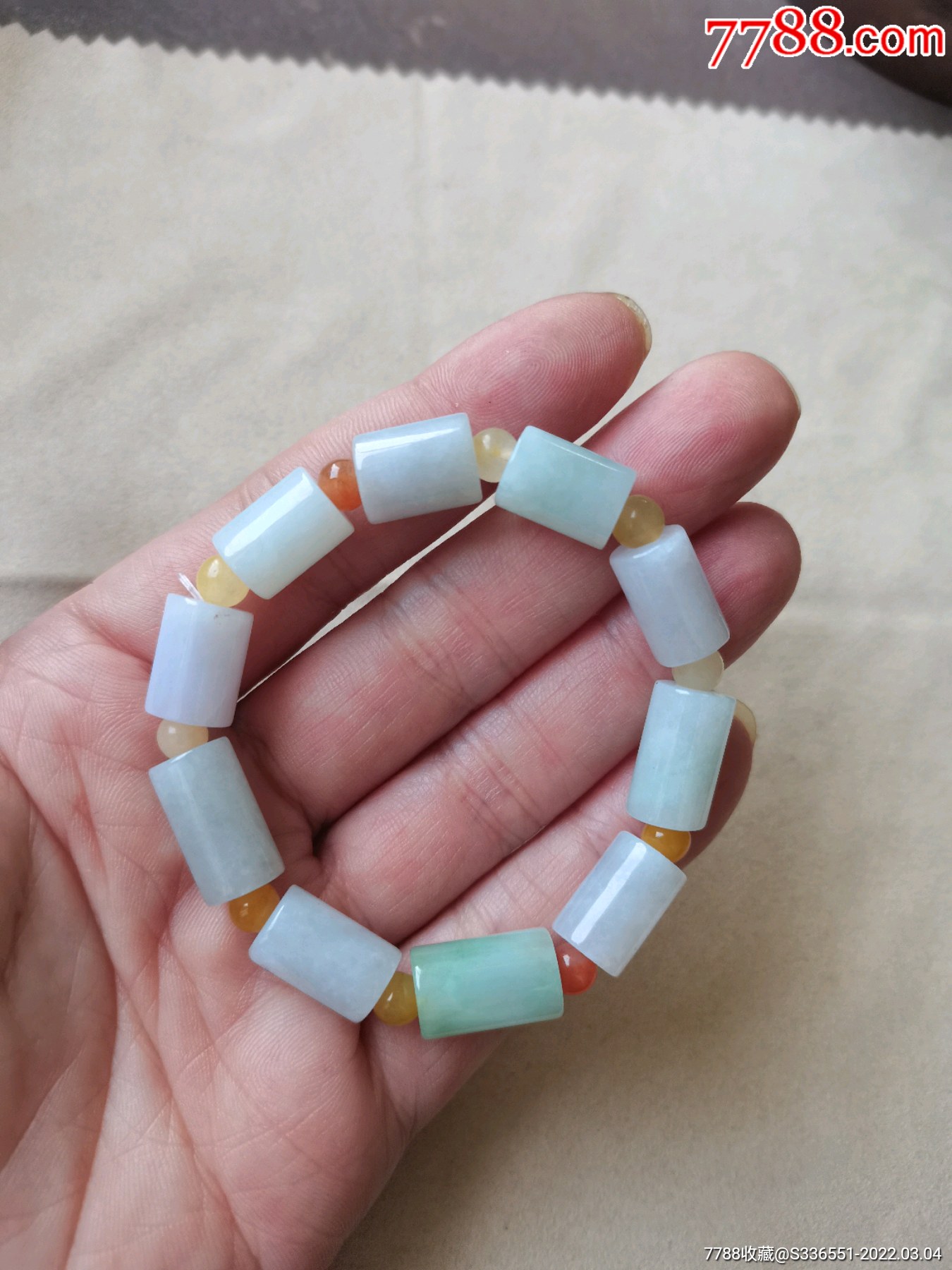 桶珠手串手链缅绚天然翡翠a货