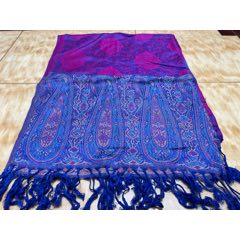 老物件百货商店之～八十年代真丝缎流苏长围巾(库存未使用)