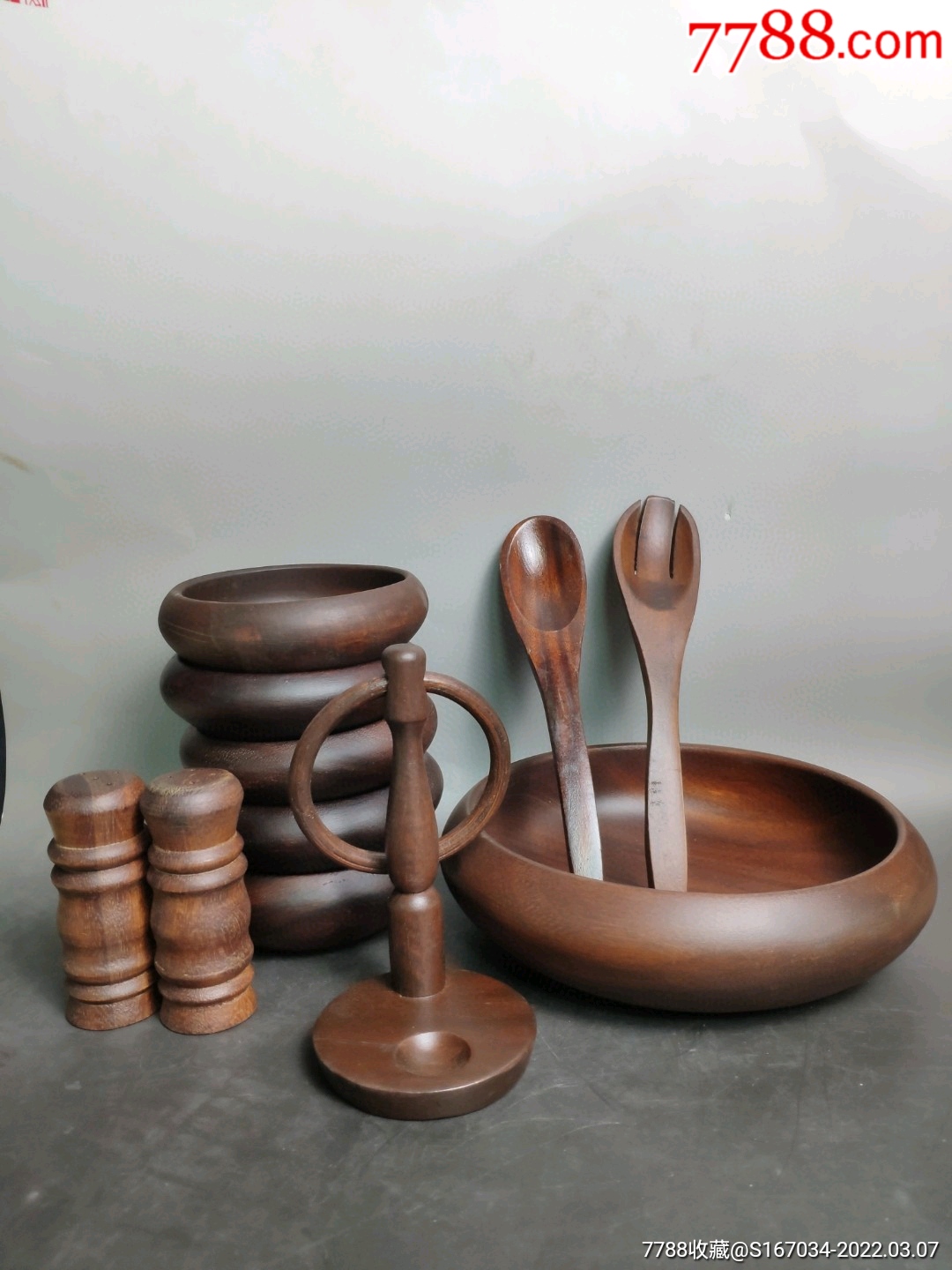 日本原装木器厨房用具一套尺寸见图原盒b2