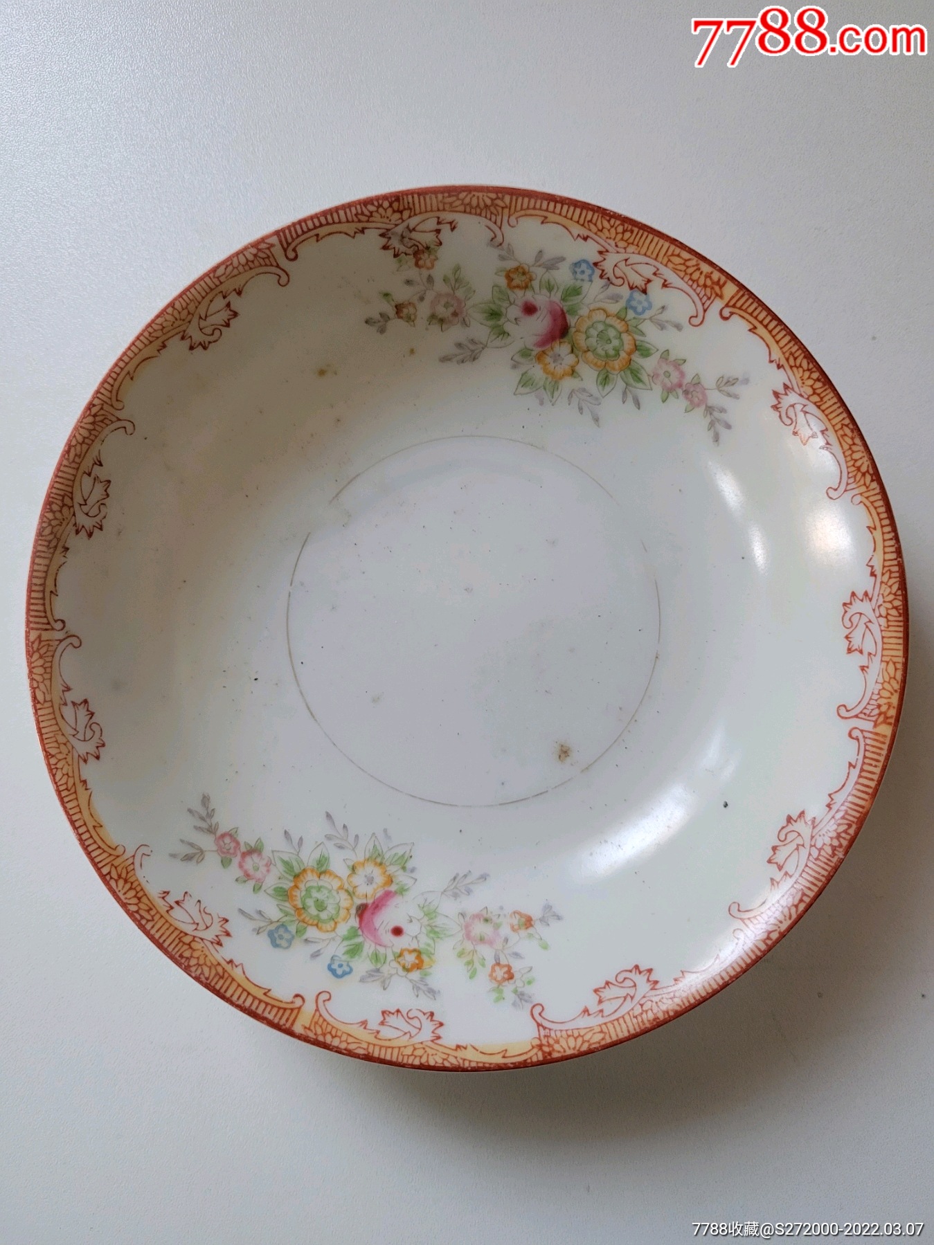 民国手绘瓷盘漂亮品相好