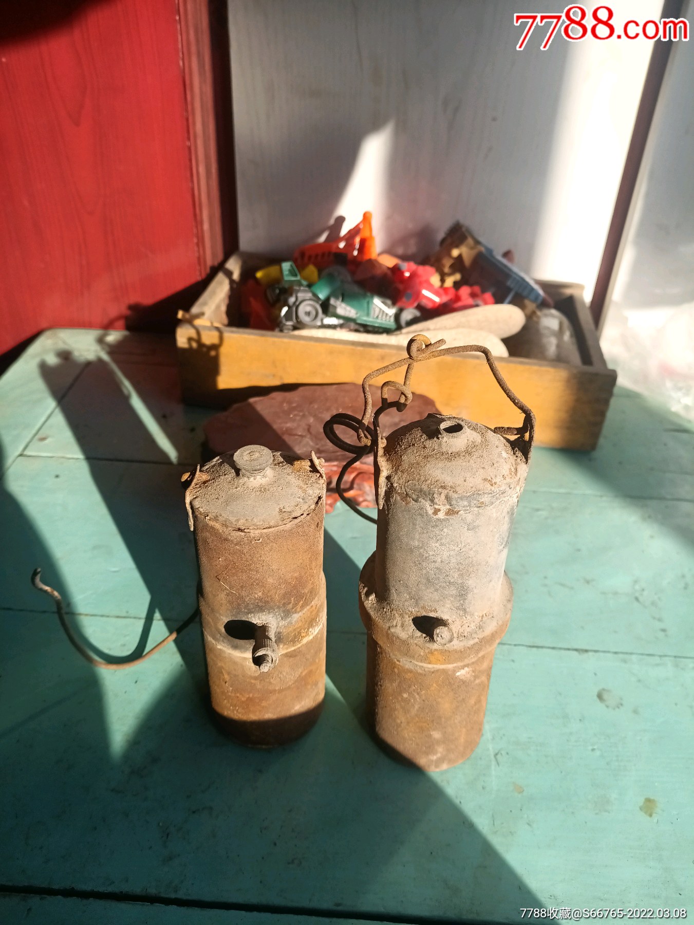 怀旧老式电石矿灯2个