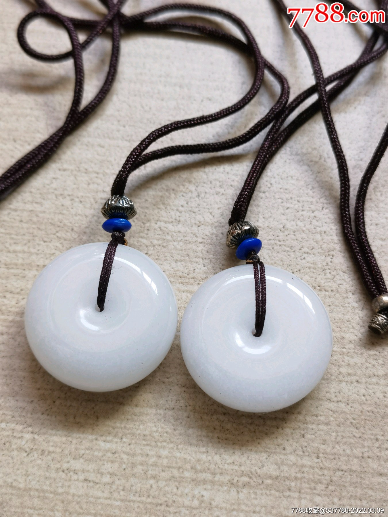 白玉平安扣一对无磕碰一起拍