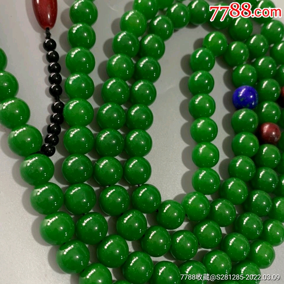 古玩古董收藏早期旧藏的老翡翠朝珠皇上上朝带的旧藏