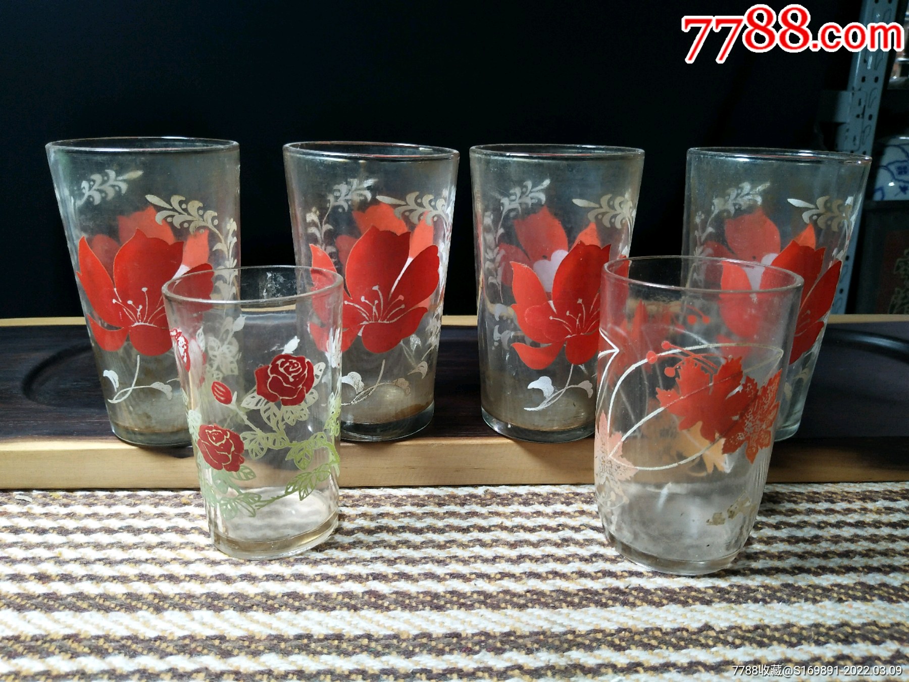 7080年代玻璃杯6个合拍