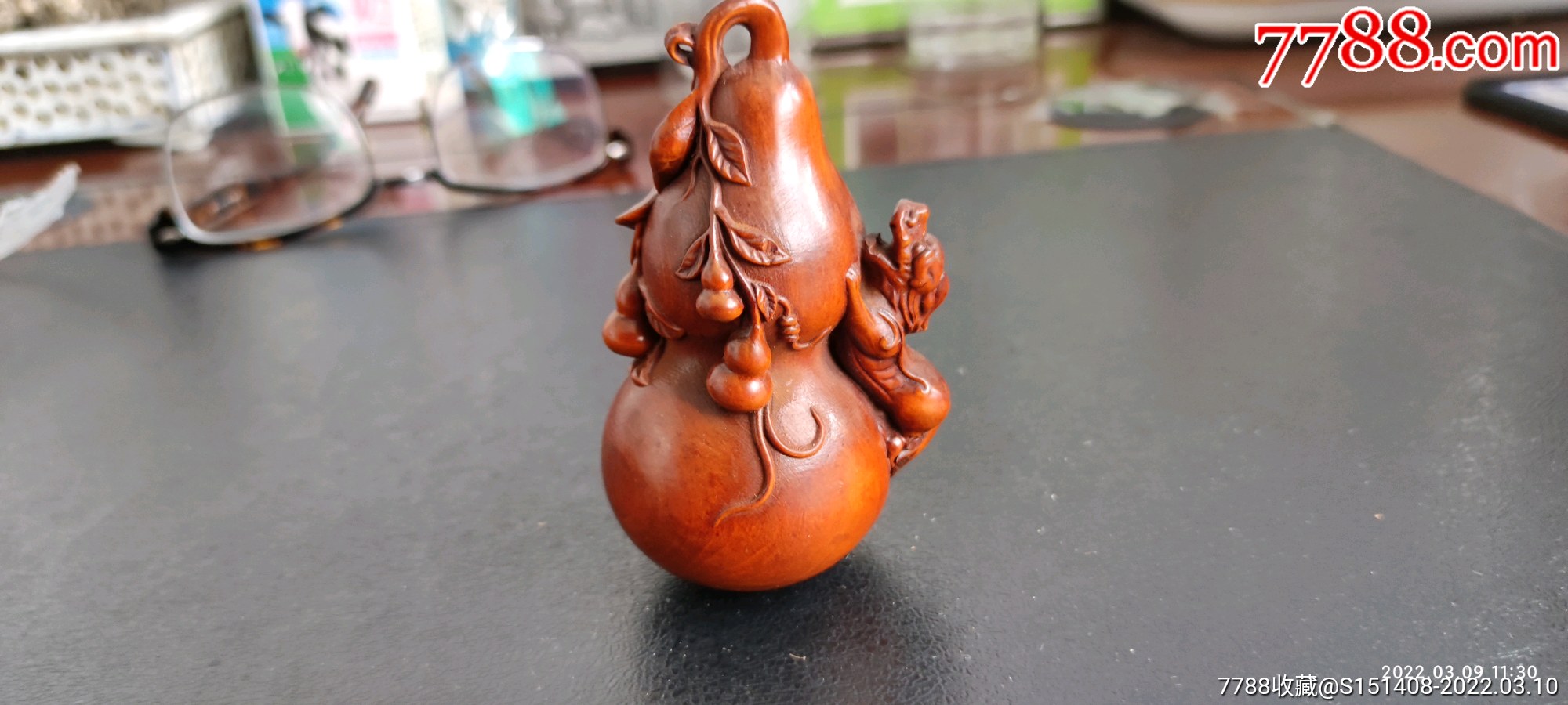 打贷款赔钱处理四大名木黄杨木葫芦把件一件品项如图保真